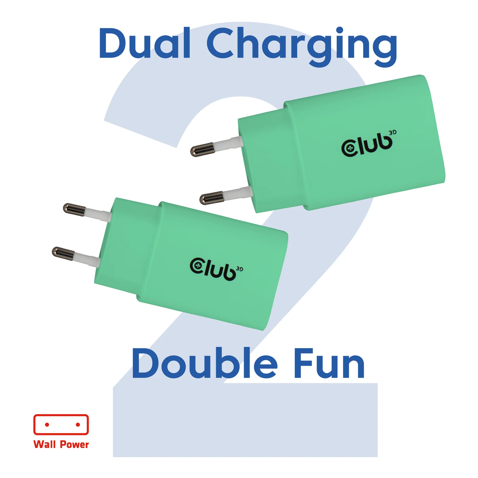 CLUB3D CAC-3024 chargeur d'appareils mobiles Smartphone, Universel Vert Secteur Charge rapide Intérieure