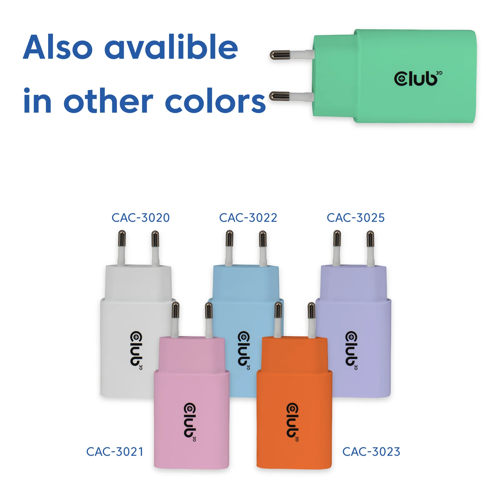CLUB3D CAC-3024 chargeur d'appareils mobiles Smartphone, Universel Vert Secteur Charge rapide Intérieure