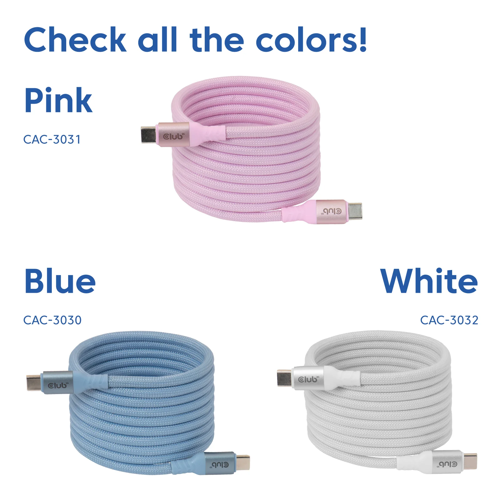CLUB3D CAC-3031 câble USB USB 2.0 2 m USB C Rose