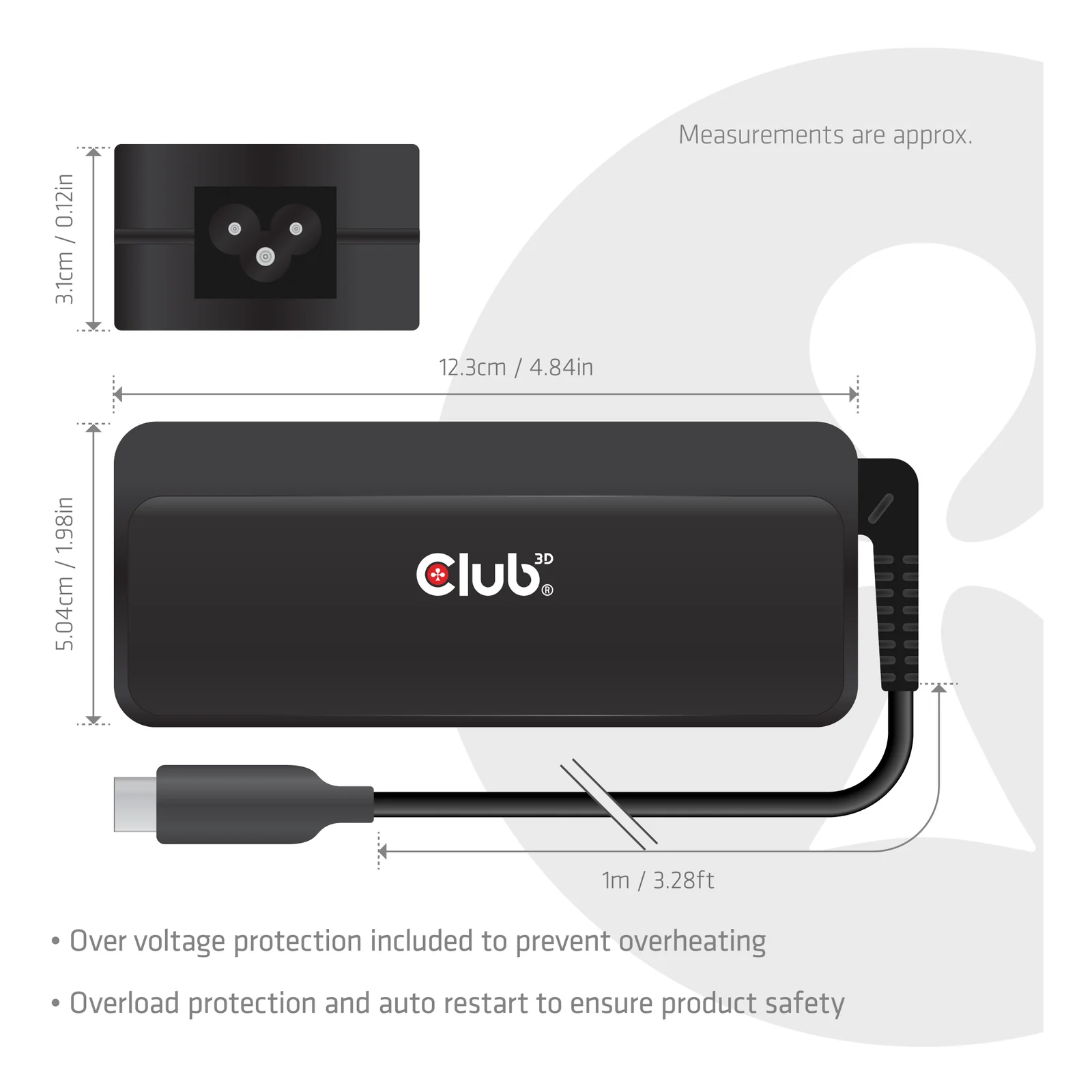 CLUB3D Chargeur USB-C® pour ordinateur portable 140 W