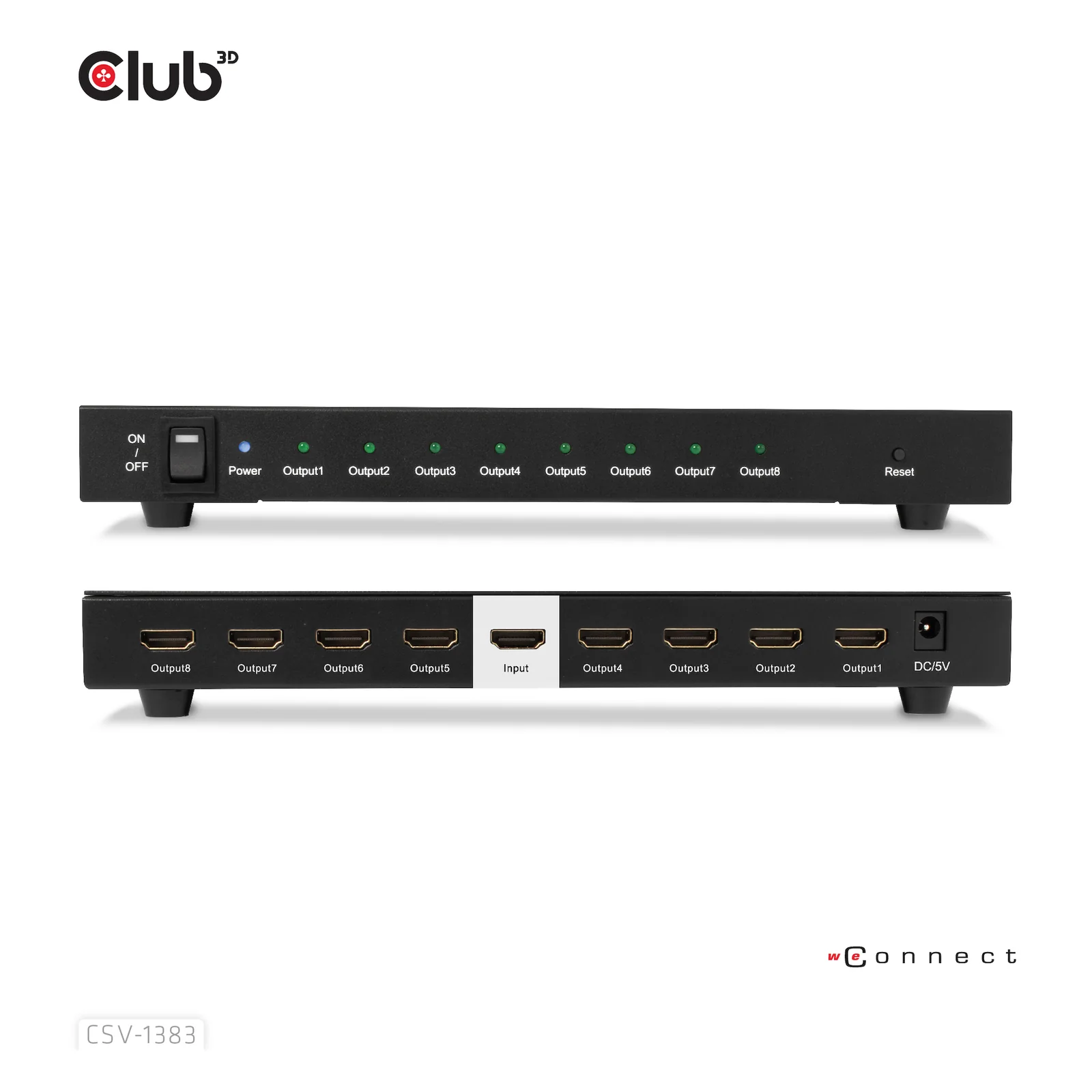 CLUB3D CSV-1383 répartiteur vidéo HDMI 8x HDMI