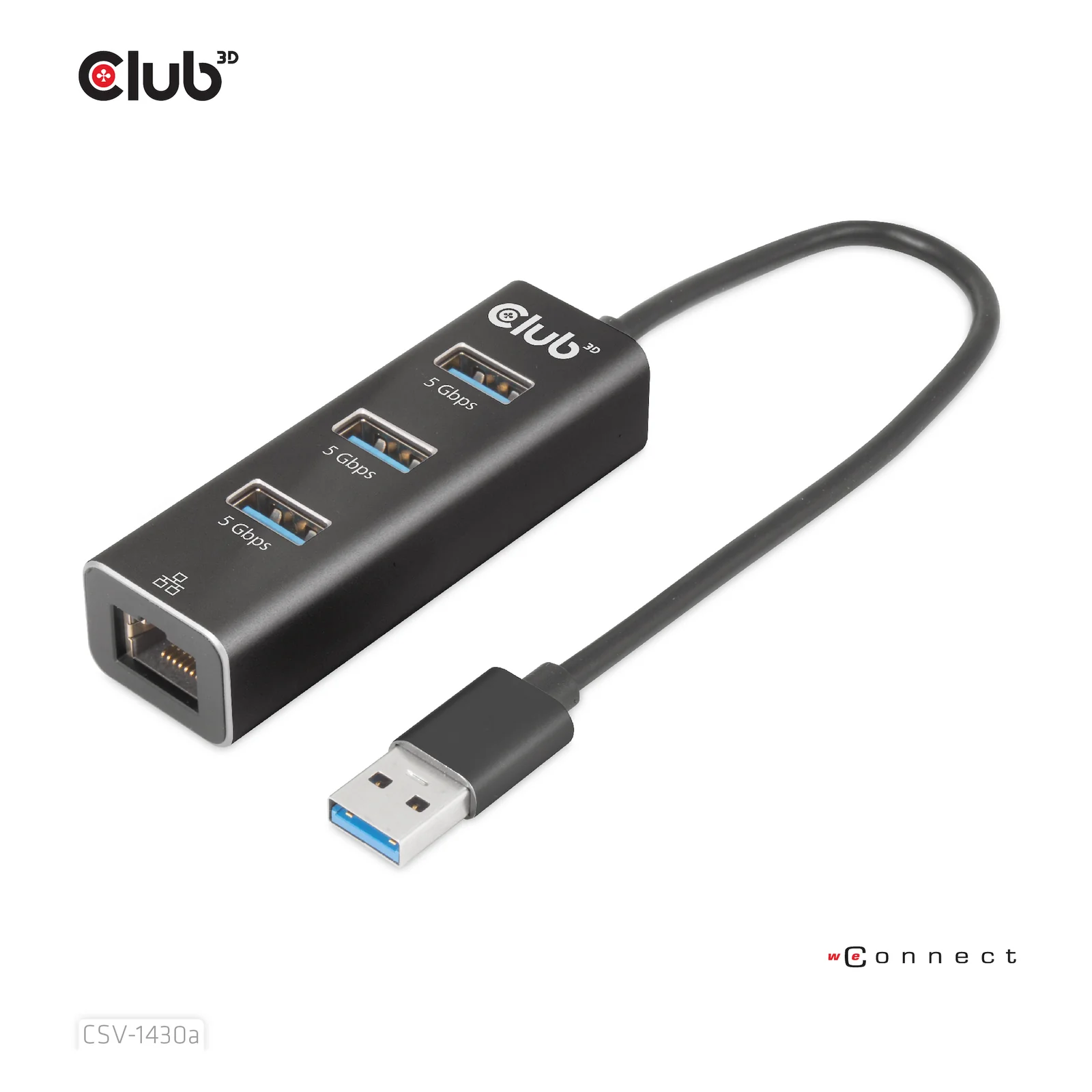 CLUB3D CSV-1430a Avec fil USB 3.2 Gen 1 (3.1 Gen 1) Type-A Noir