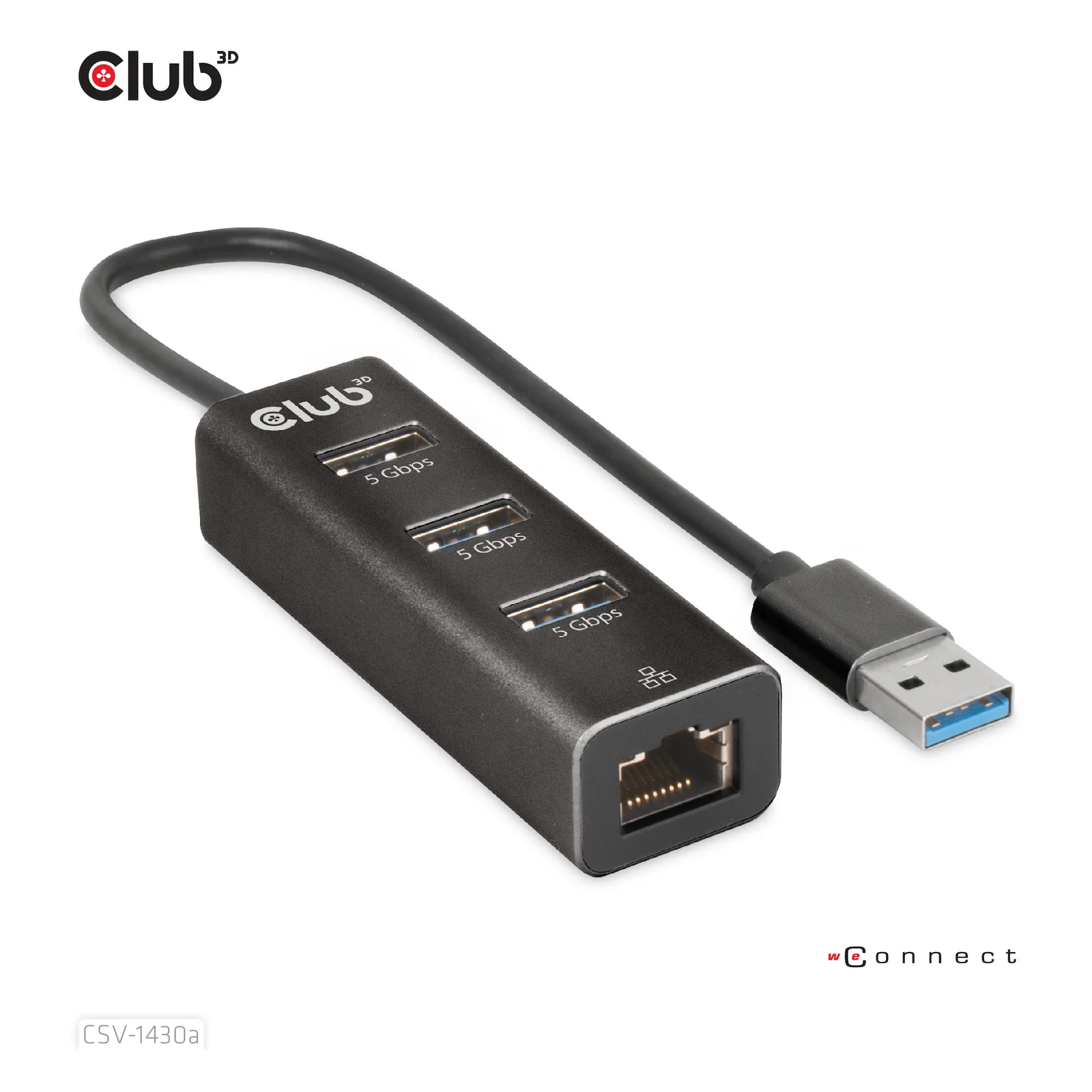 CLUB3D CSV-1430a Avec fil USB 3.2 Gen 1 (3.1 Gen 1) Type-A Noir