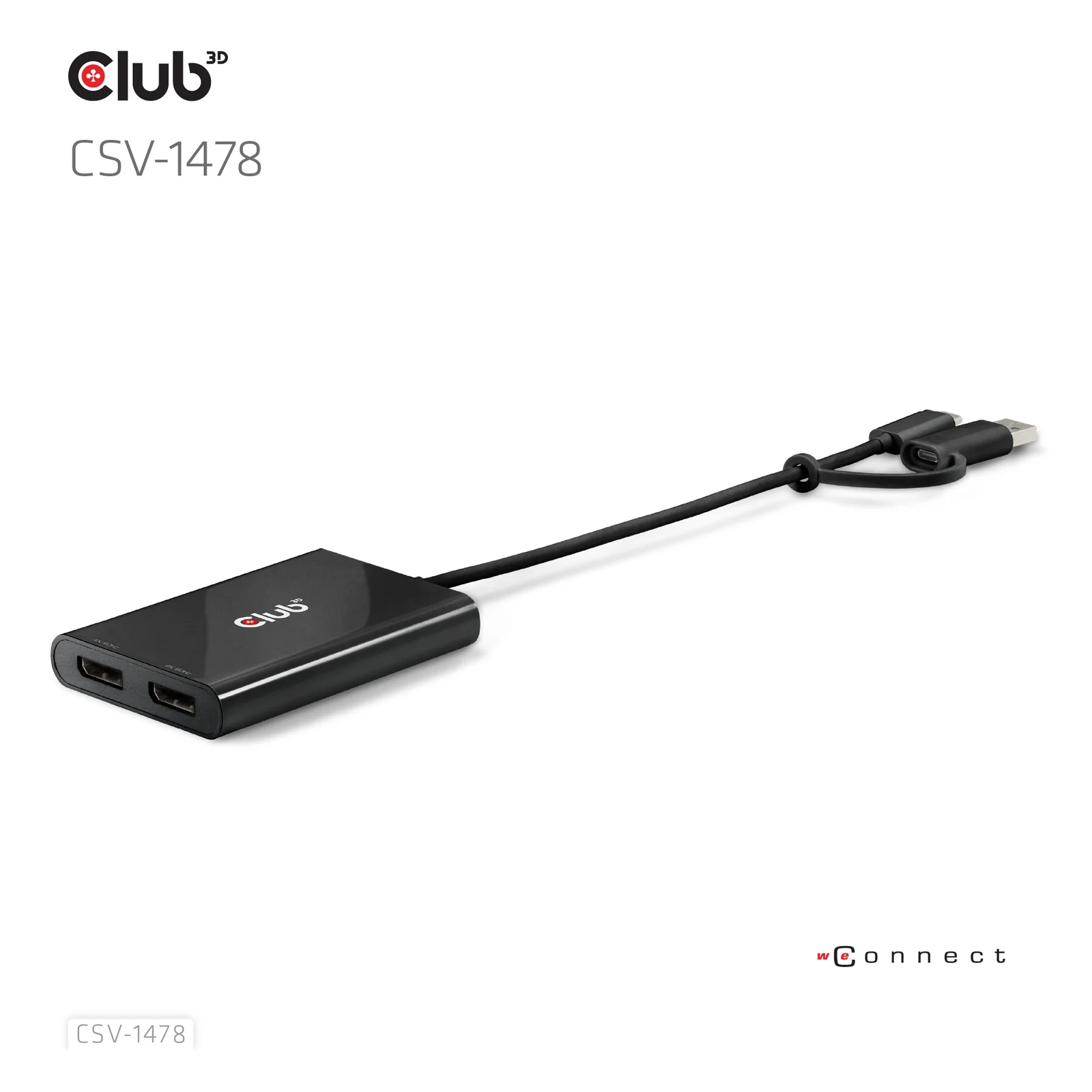 CLUB3D CSV-1478 répartiteur vidéo USB Type-C 2x DisplayPort