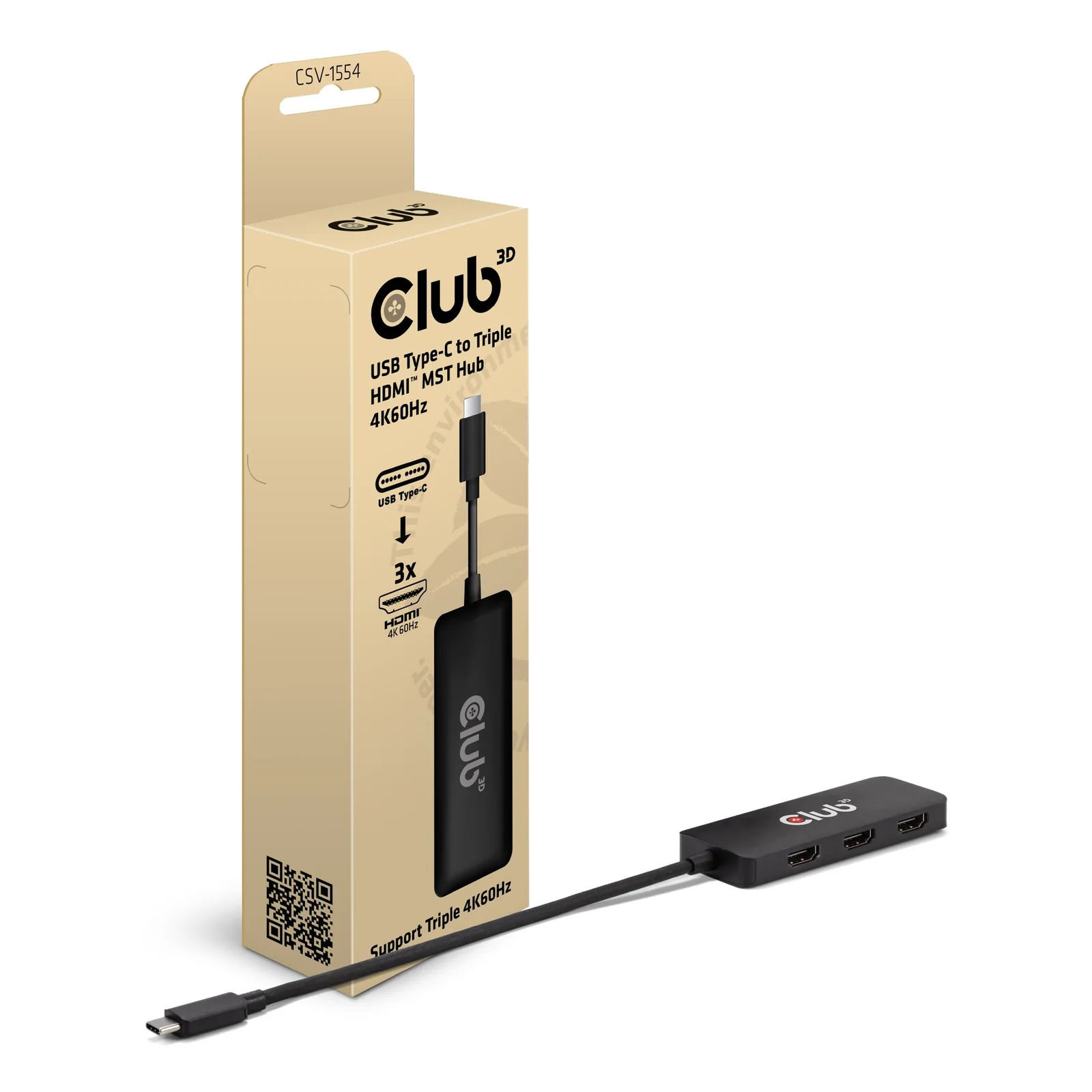 CLUB3D CSV-1554 station d'accueil USB Type-C Noir