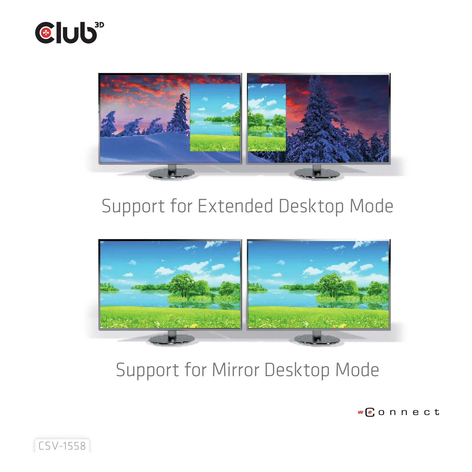CLUB3D CSV-1558 répartiteur vidéo USB Type-C 2x HDMI