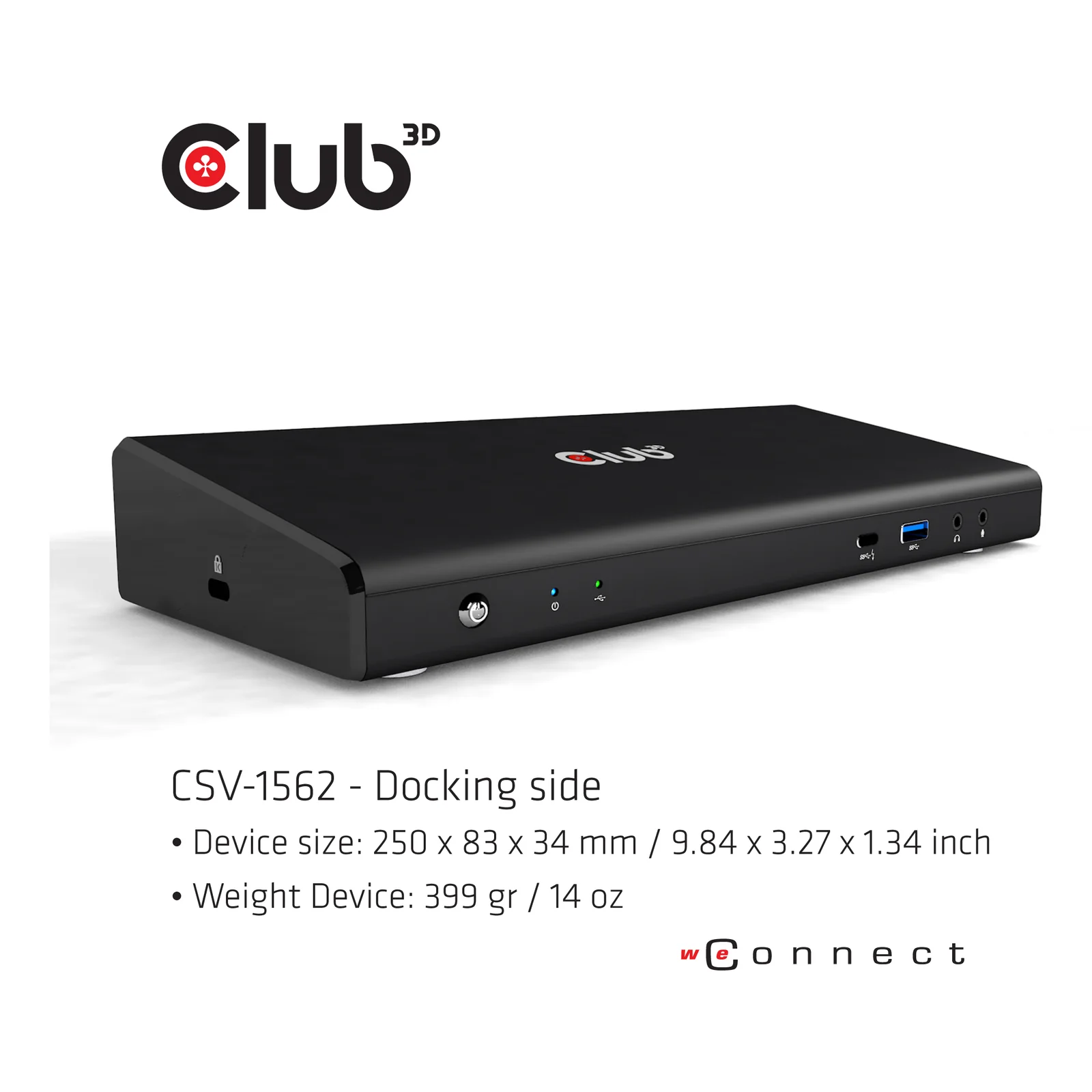 CLUB3D CSV-1562 station d'accueil USB 3.2 Gen 1 (3.1 Gen 1) Type-C Noir