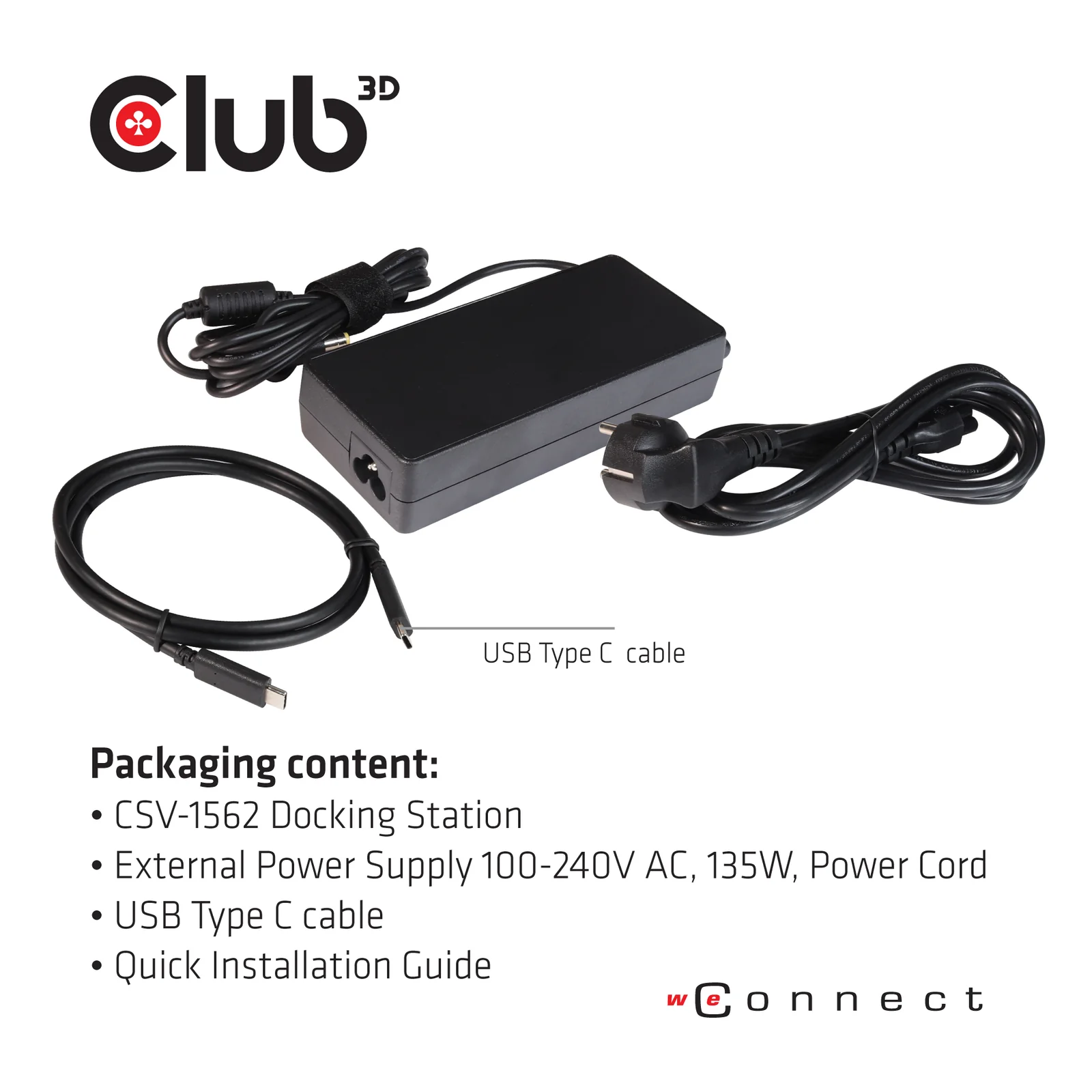 CLUB3D CSV-1562 station d'accueil USB 3.2 Gen 1 (3.1 Gen 1) Type-C Noir