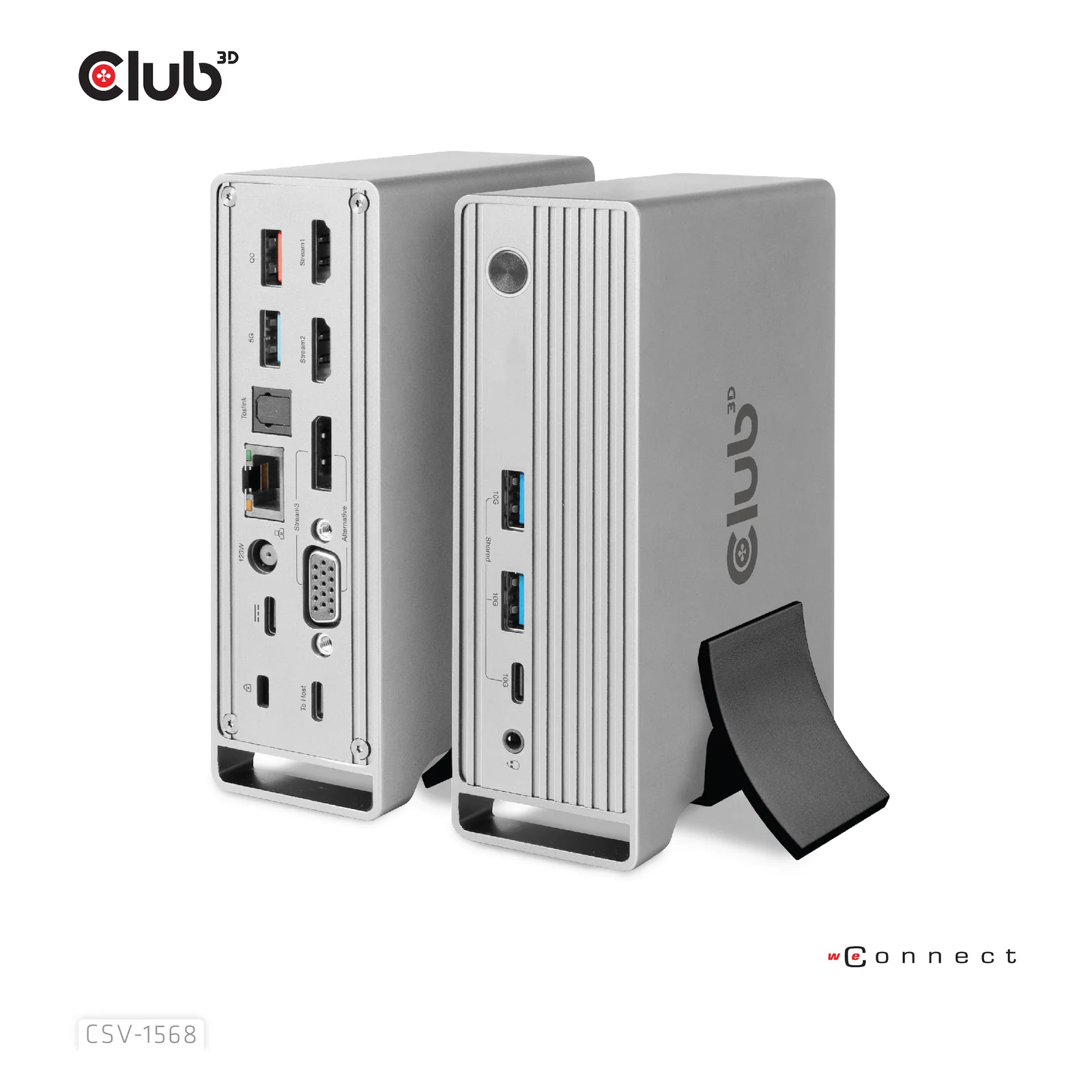 CLUB3D CSV-1568 station d'accueil USB 3.2 Gen 2 (3.1 Gen 2) Type-C Métallique