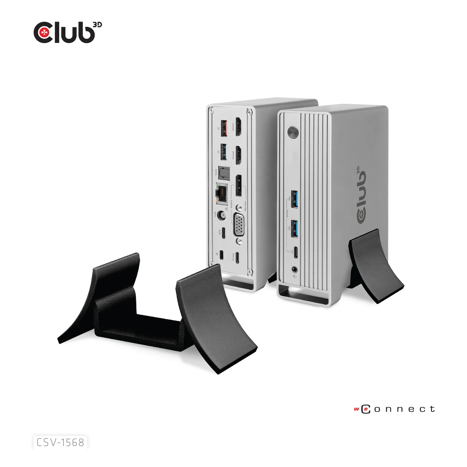 CLUB3D CSV-1568 station d'accueil USB 3.2 Gen 2 (3.1 Gen 2) Type-C Métallique