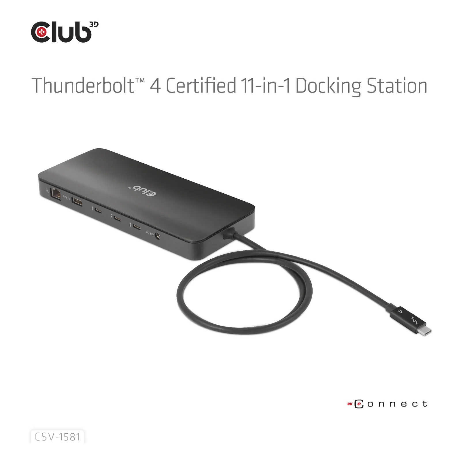 CLUB3D CSV-1581 station d'accueil Thunderbolt 4 Noir