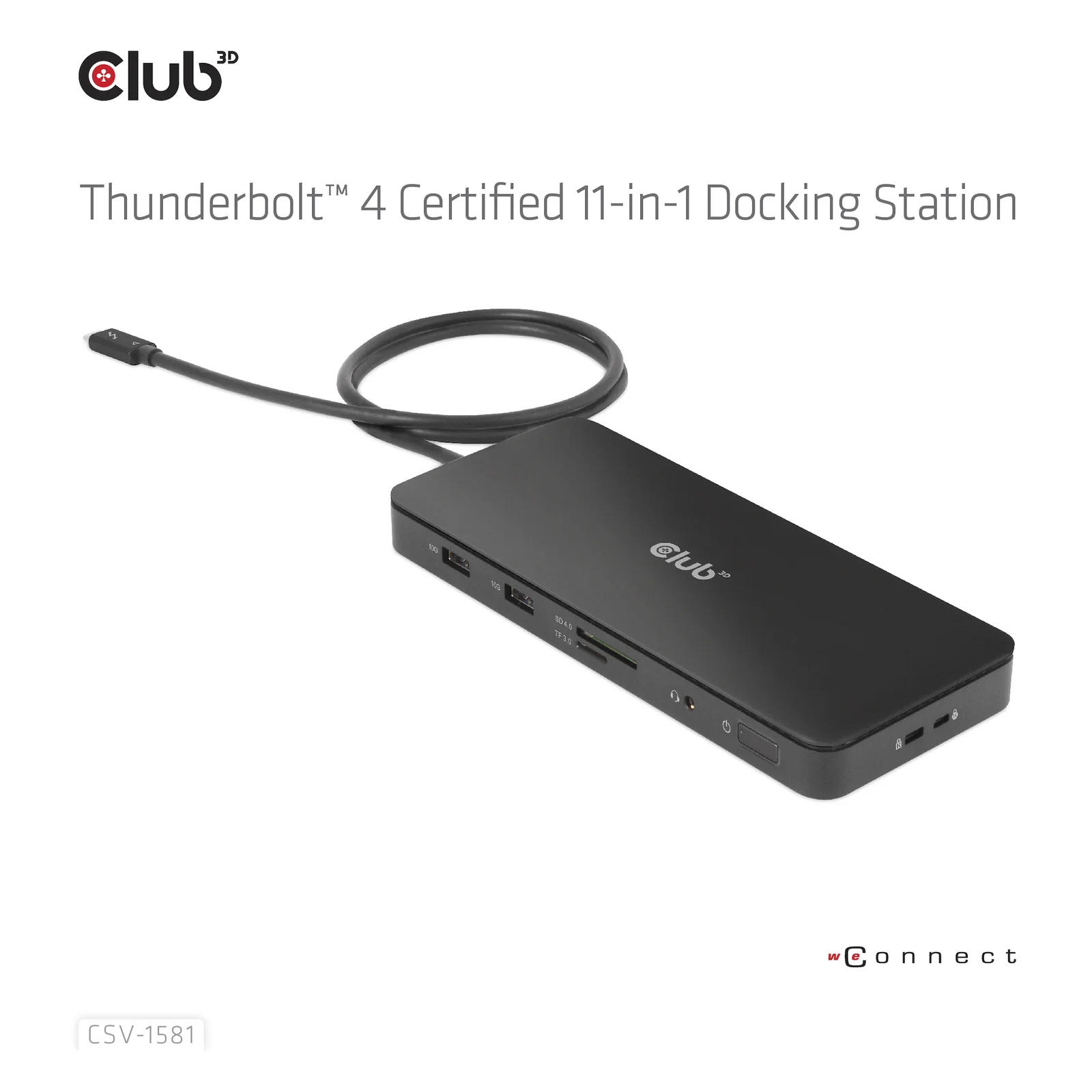 CLUB3D CSV-1581 station d'accueil Thunderbolt 4 Noir