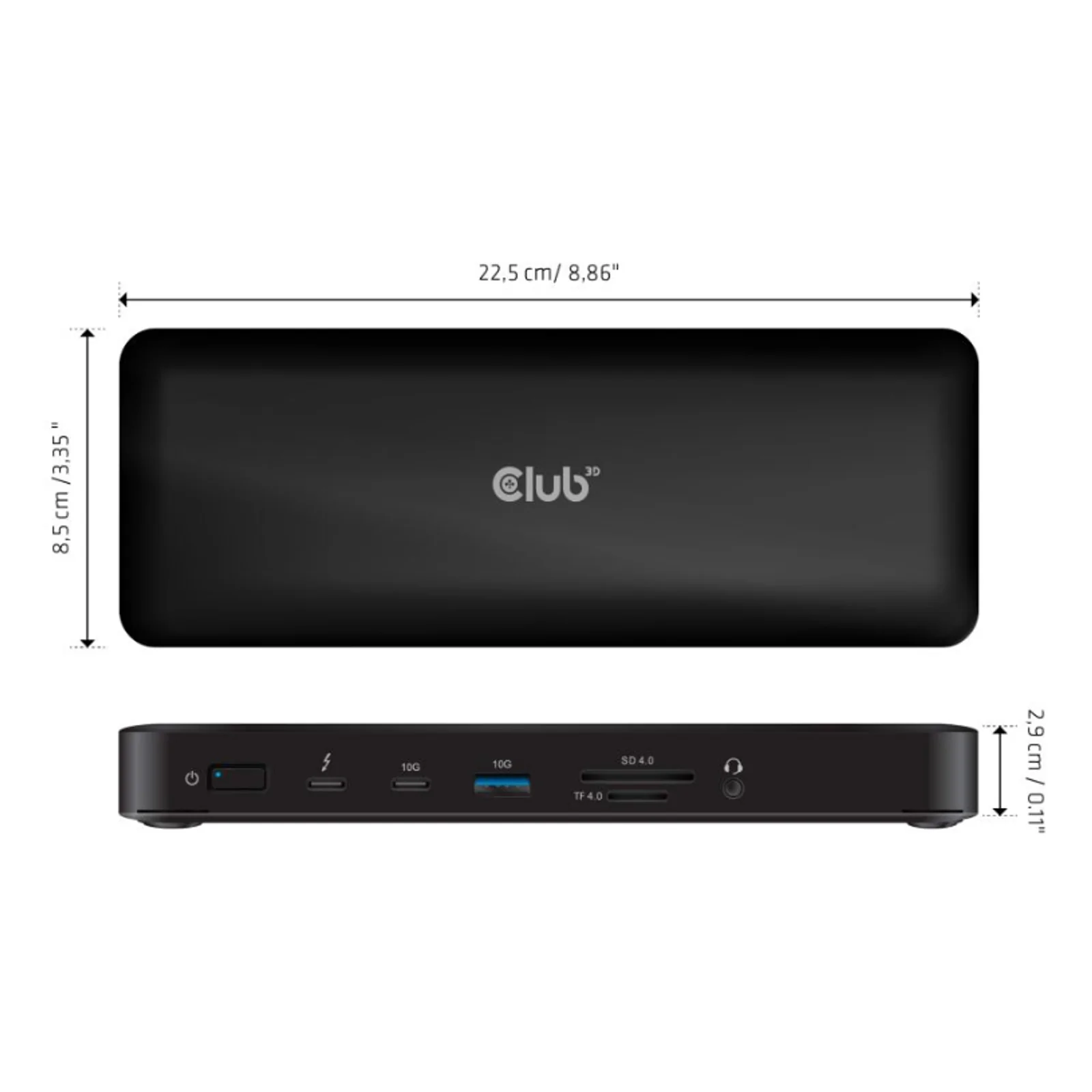 CLUB3D CSV-1583 station d'accueil Avec fil Thunderbolt 4 Noir