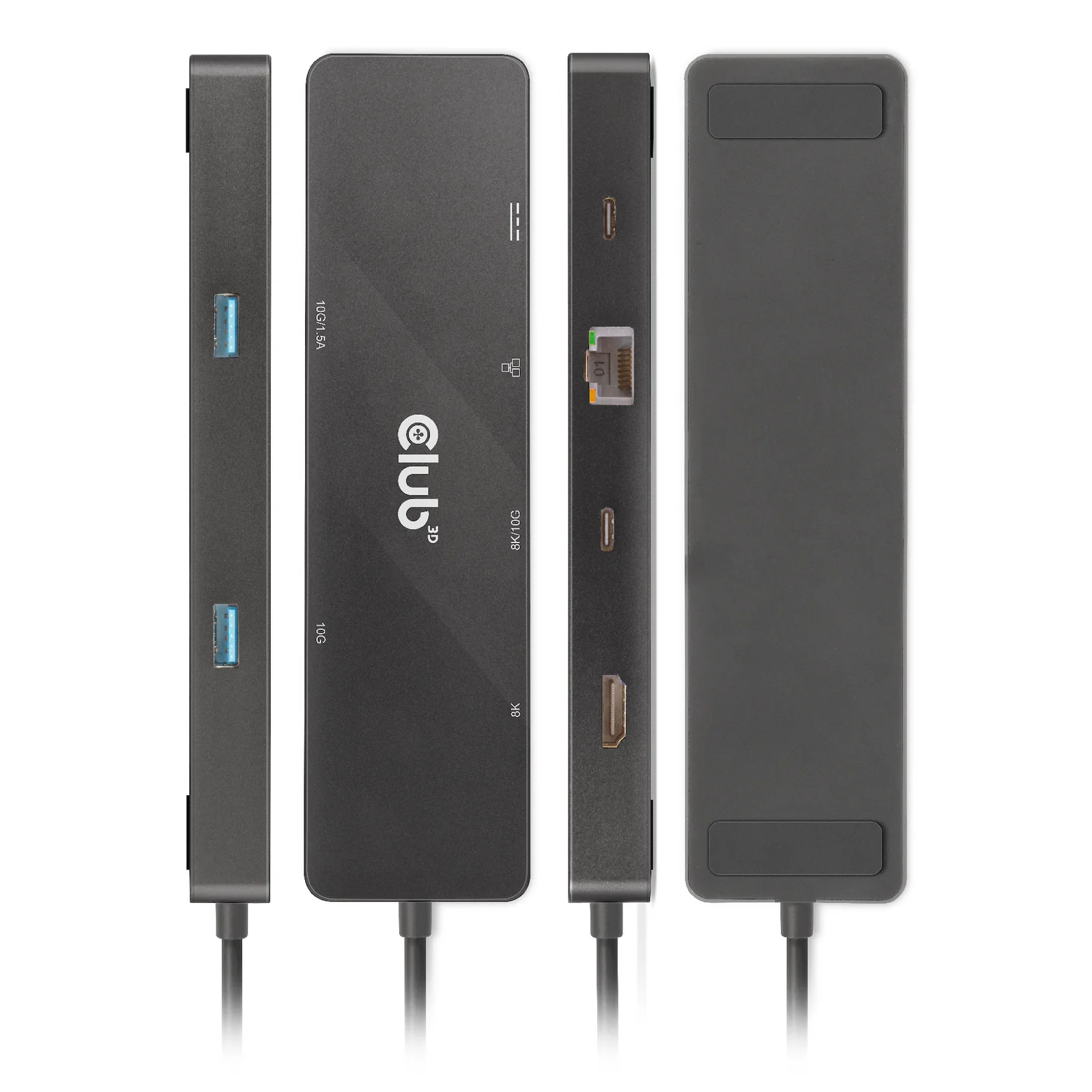 CLUB3D CSV-1584 station d'accueil Avec fil USB 3.2 Gen 2 (3.1 Gen 2) Type-C Noir