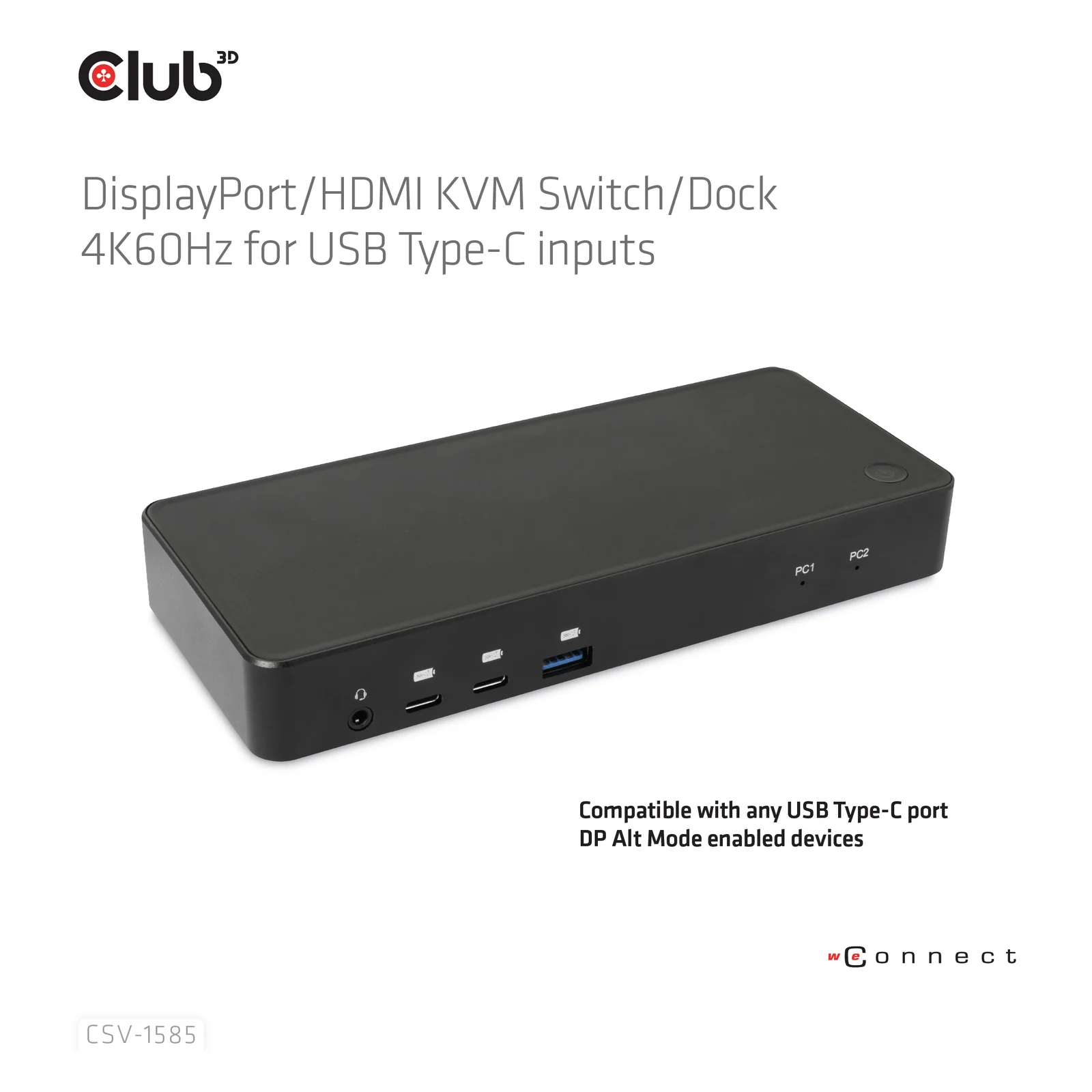 CLUB3D CSV-1585 commutateur écran, clavier et souris Noir