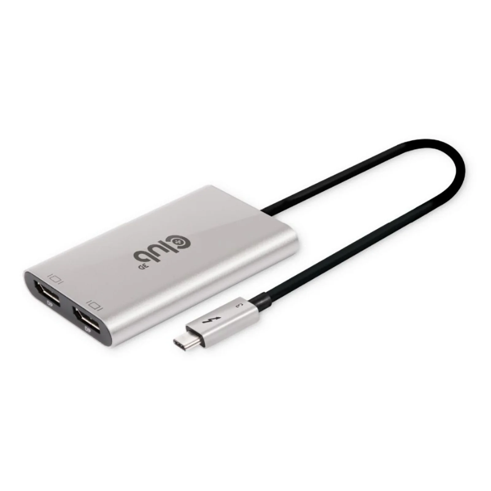 CLUB3D CSV-1586 hub & concentrateur Thunderbolt 3 40000 Mbit/s Argent