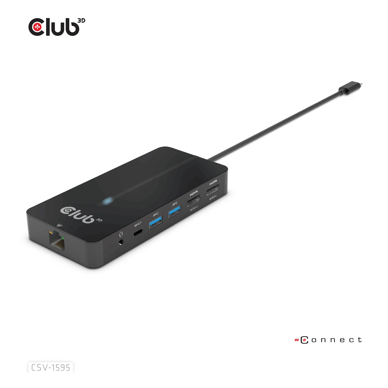 CLUB3D CSV-1595 station d'accueil USB 3.2 Gen 1 (3.1 Gen 1) Type-C Noir