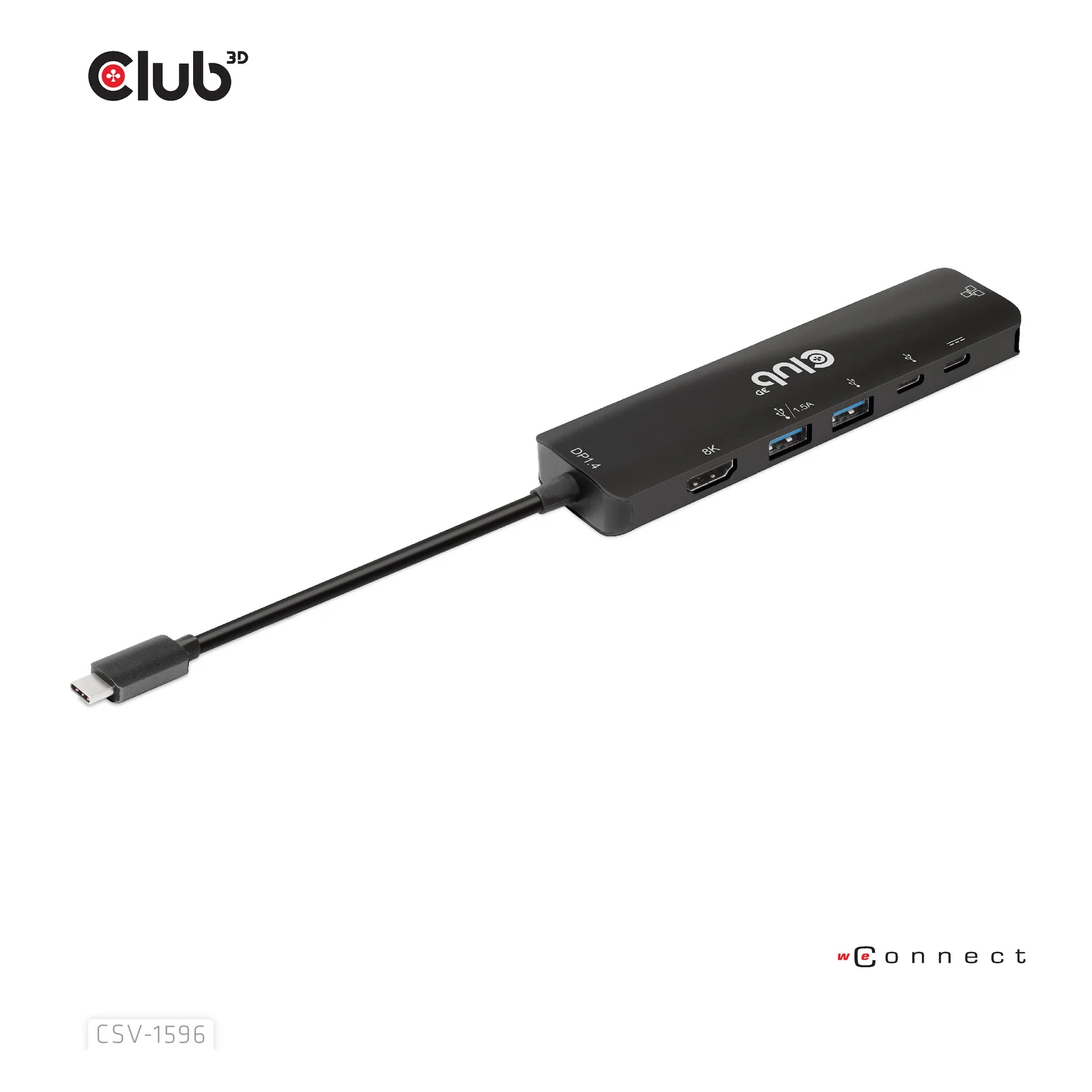 CLUB3D CSV-1596 station d'accueil USB 3.2 Gen 1 (3.1 Gen 1) Type-C Noir