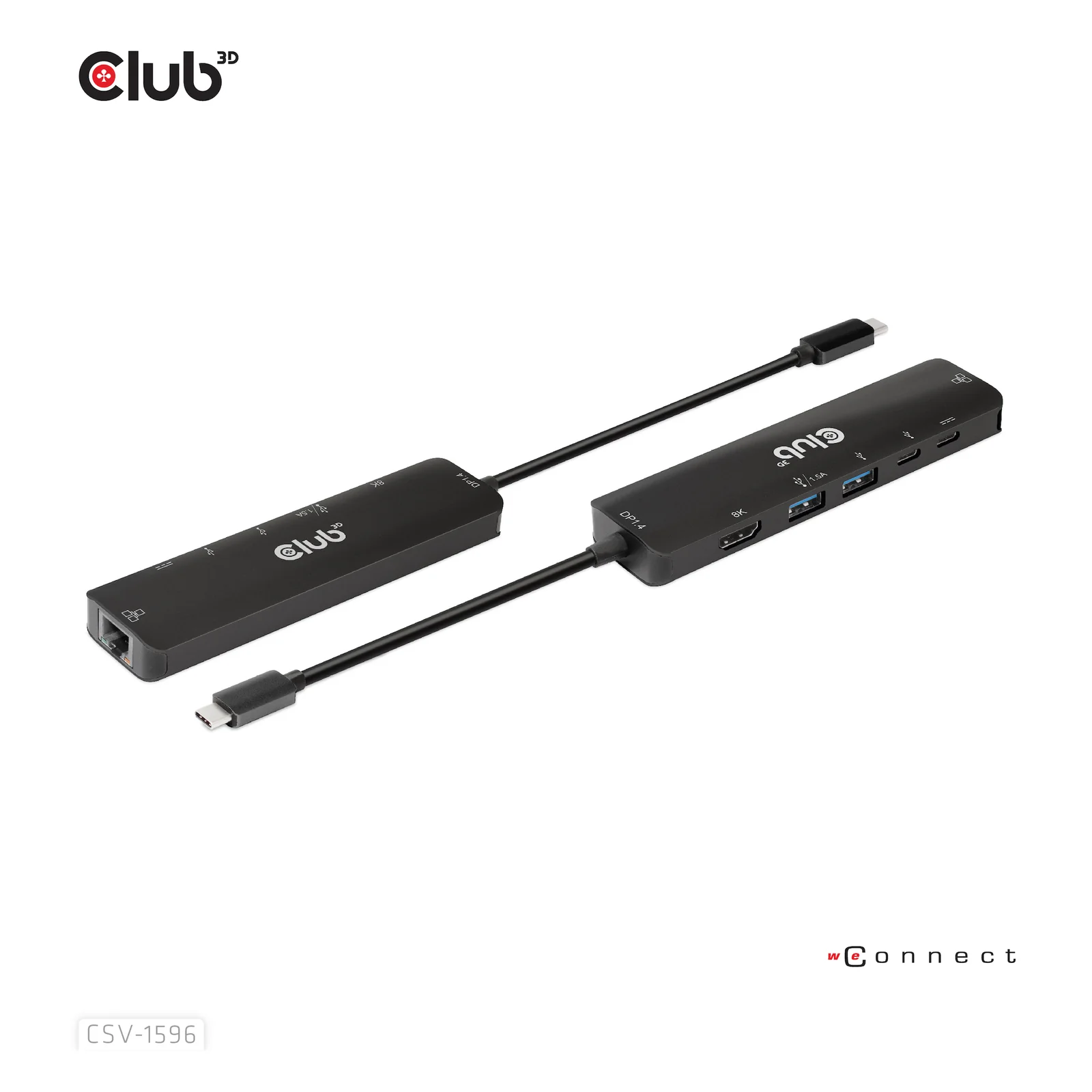 CLUB3D CSV-1596 station d'accueil USB 3.2 Gen 1 (3.1 Gen 1) Type-C Noir