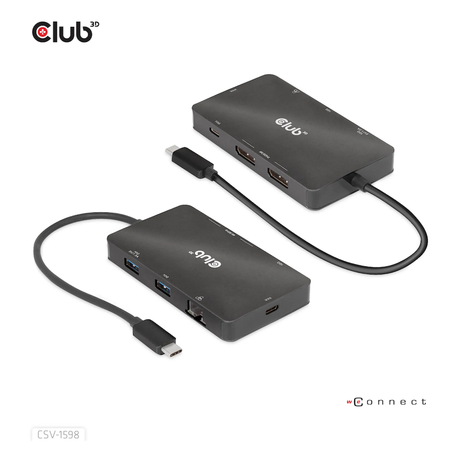 CLUB3D CSV-1598 station d'accueil USB 3.2 Gen 2 (3.1 Gen 2) Type-C Noir