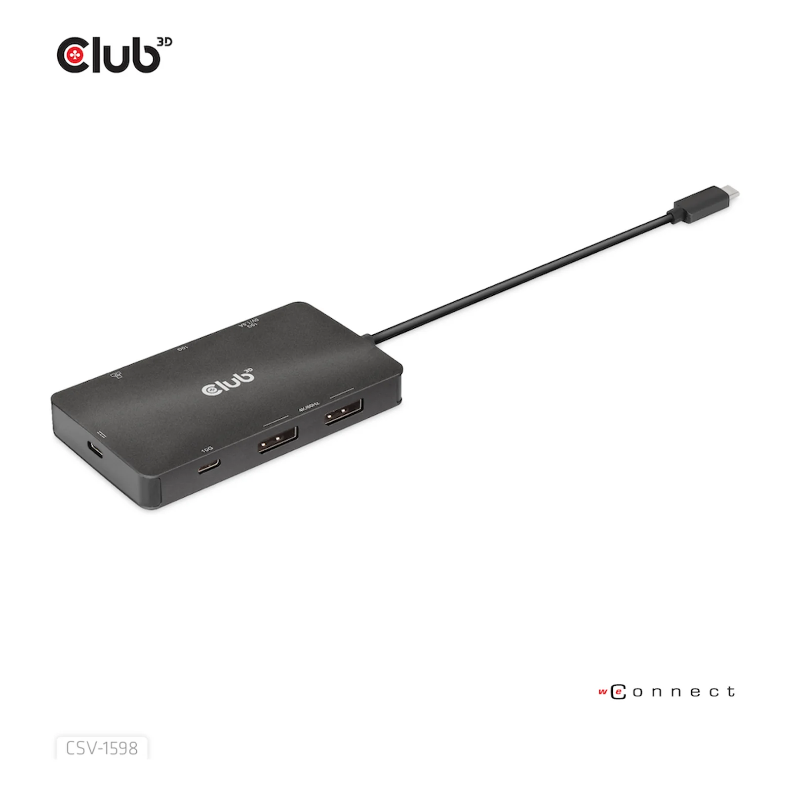 CLUB3D CSV-1598 station d'accueil USB 3.2 Gen 2 (3.1 Gen 2) Type-C Noir