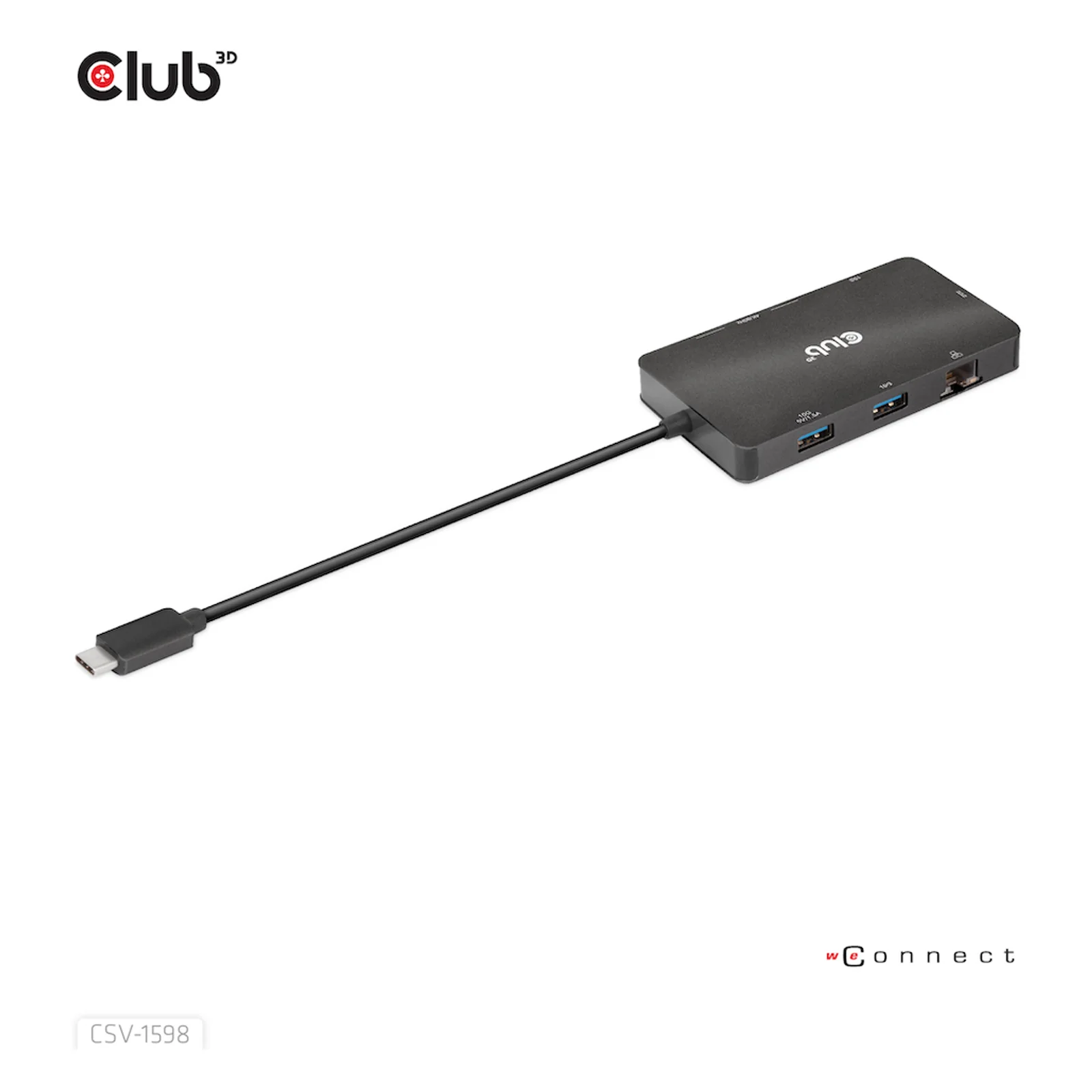 CLUB3D CSV-1598 station d'accueil USB 3.2 Gen 2 (3.1 Gen 2) Type-C Noir