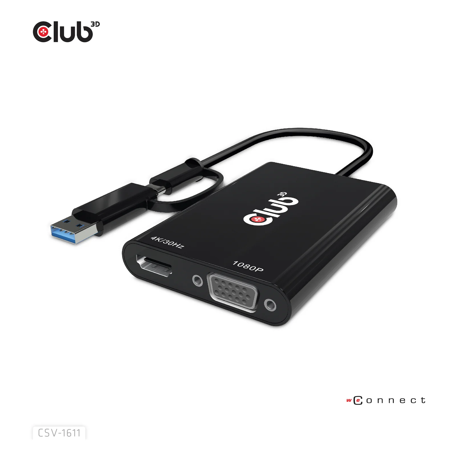 CLUB3D CSV-1611 adaptateur graphique USB 3840 x 2160 pixels Noir
