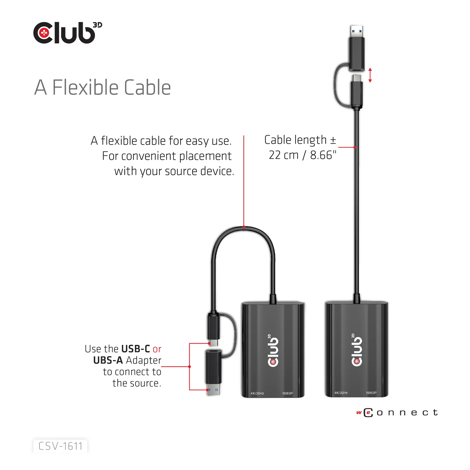 CLUB3D CSV-1611 adaptateur graphique USB 3840 x 2160 pixels Noir
