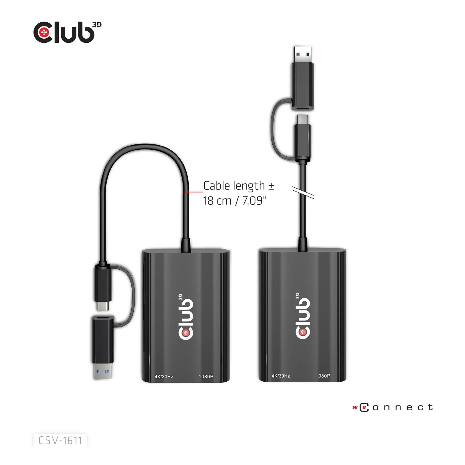 CLUB3D CSV-1611 adaptateur graphique USB 3840 x 2160 pixels Noir