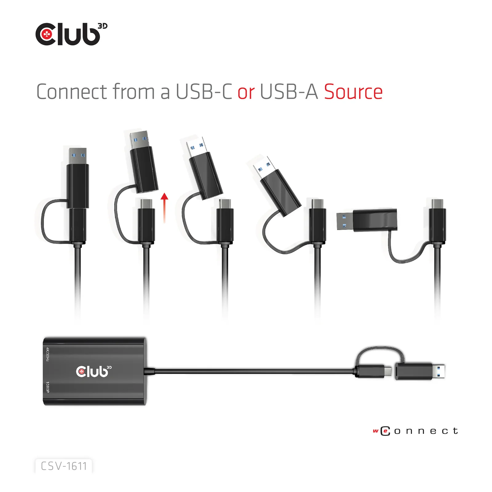 CLUB3D CSV-1611 adaptateur graphique USB 3840 x 2160 pixels Noir