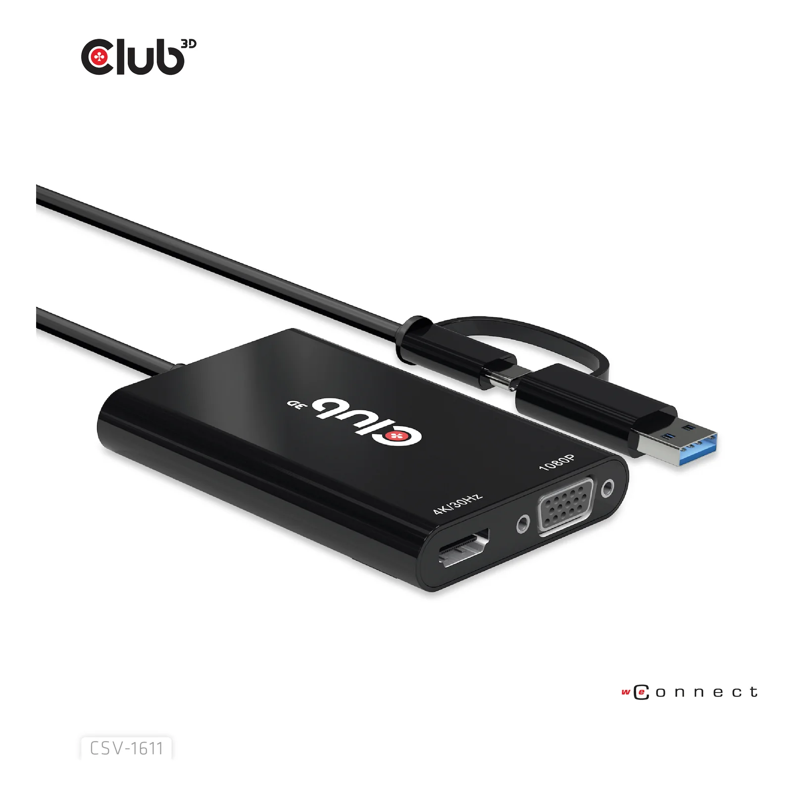 CLUB3D CSV-1611 adaptateur graphique USB 3840 x 2160 pixels Noir