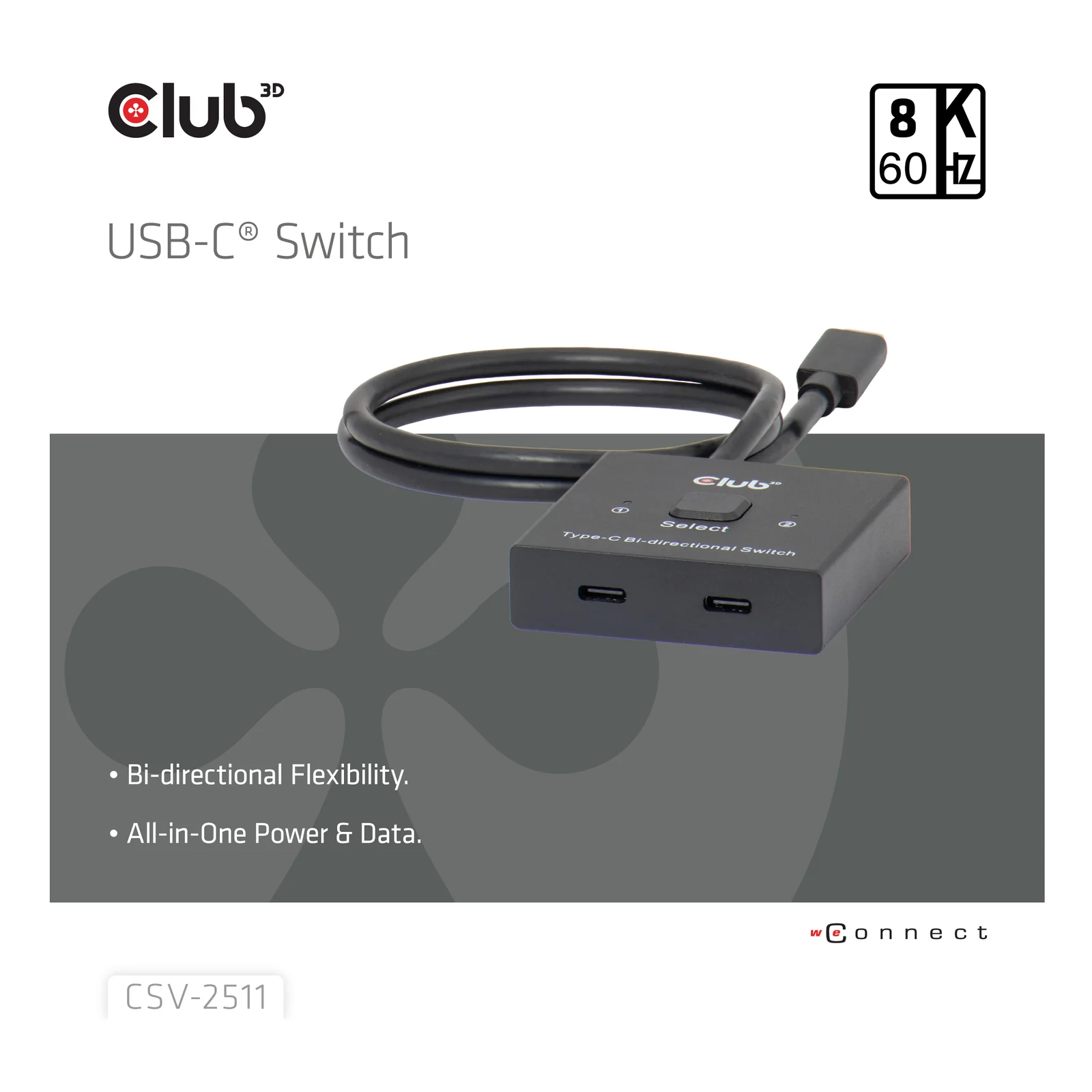 CLUB3D CSV-2511 répartiteur vidéo USB Type-C 2x DisplayPort