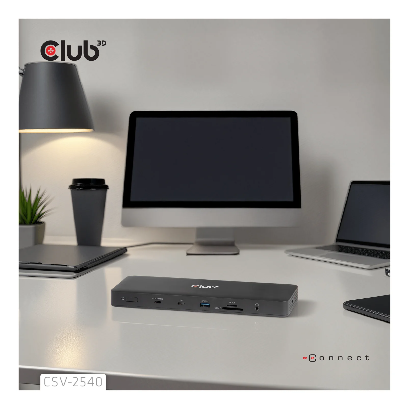 CLUB3D CSV-2540 station d'accueil USB 3.2 Gen 1 (3.1 Gen 1) Type-C Noir
