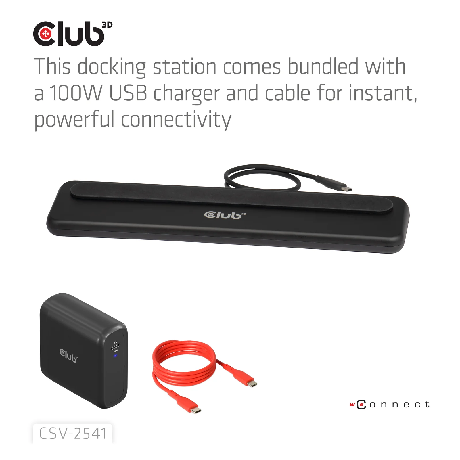 CLUB3D CSV-2541 station d'accueil USB 3.2 Gen 1 (3.1 Gen 1) Type-C Noir
