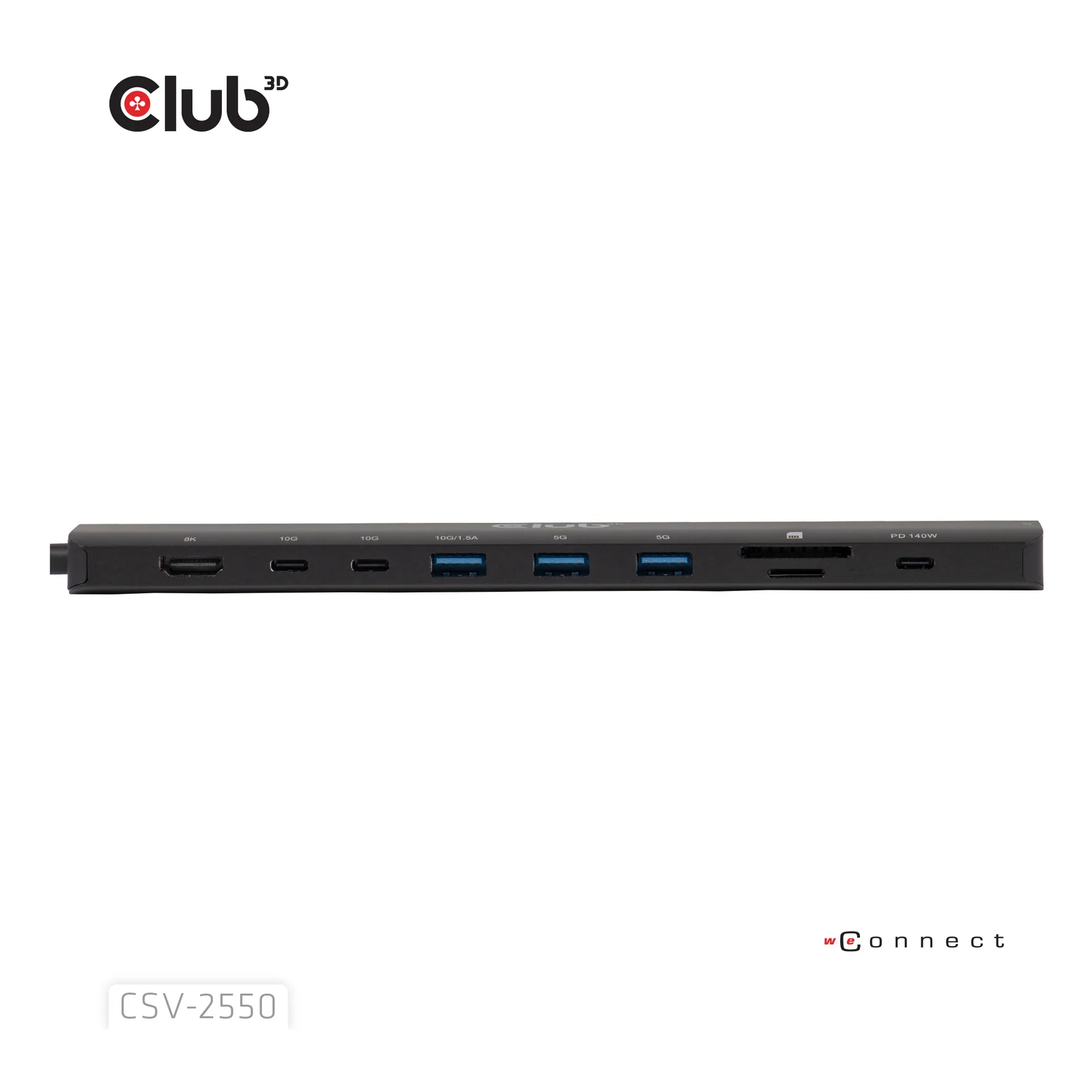 CLUB3D CSV-2550 station d'accueil Avec fil USB Type-C Noir