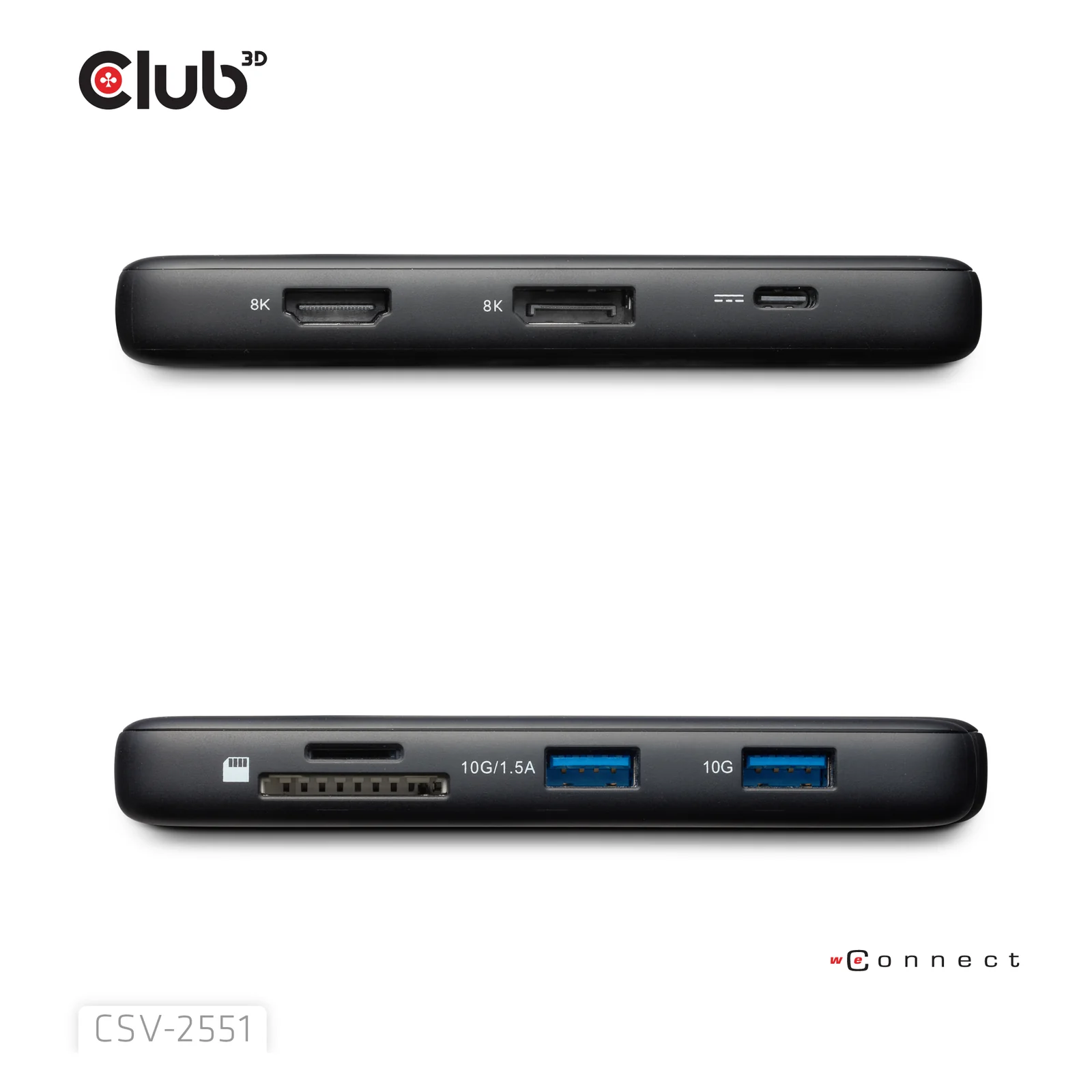 CLUB3D CSV-2551 station d'accueil Avec fil USB Type-C Noir