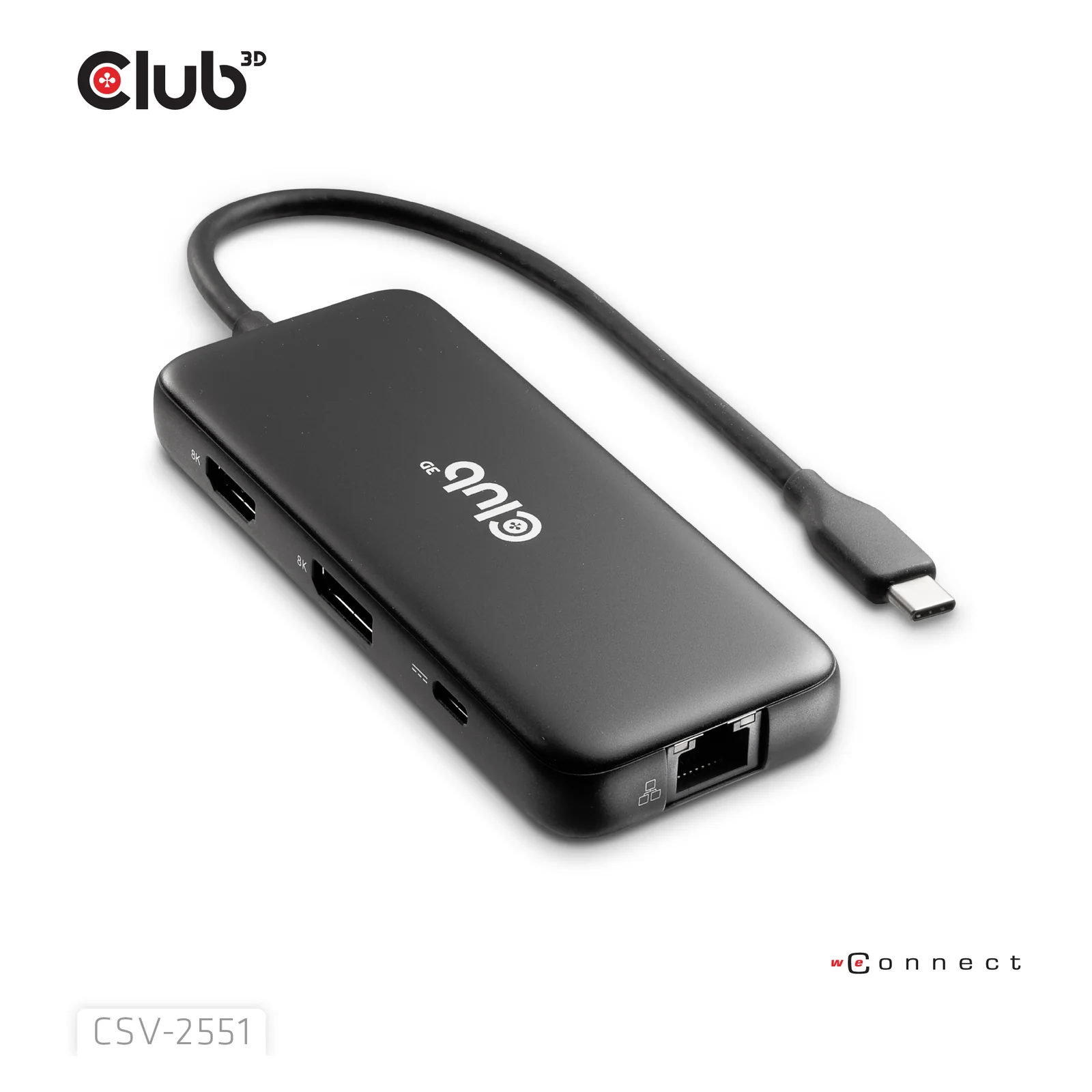 CLUB3D CSV-2551 station d'accueil Avec fil USB Type-C Noir