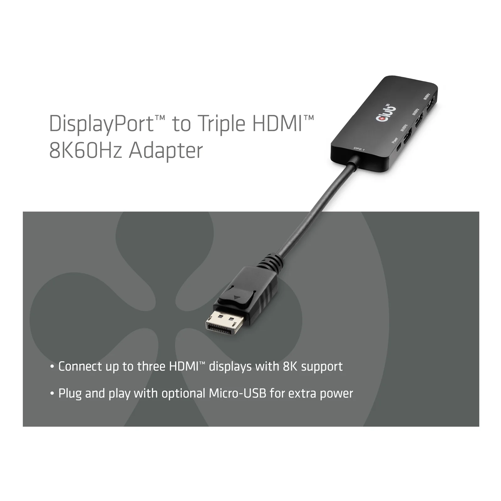 CLUB3D CSV-7330 station d'accueil DisplayPort Noir