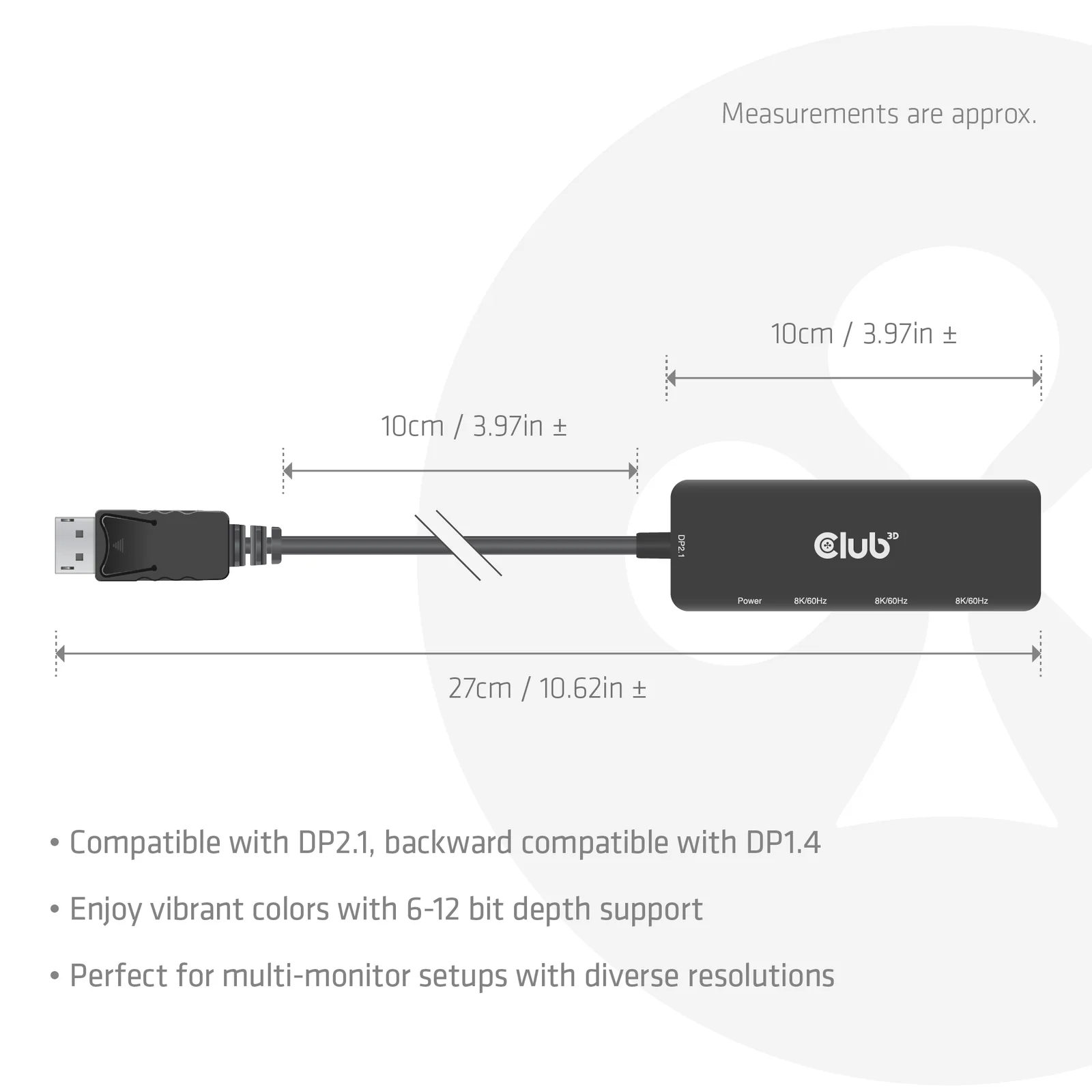 CLUB3D CSV-7330 station d'accueil DisplayPort Noir
