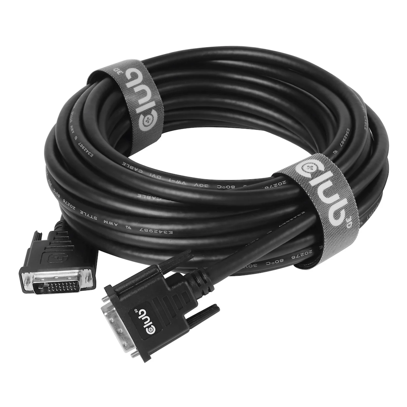 CLUB3D DVI-D DUAL LINK (24+1) CABLE BI DIRECTIONAL M/M 3m 9.8 ft 28AWG câble DVI Noir