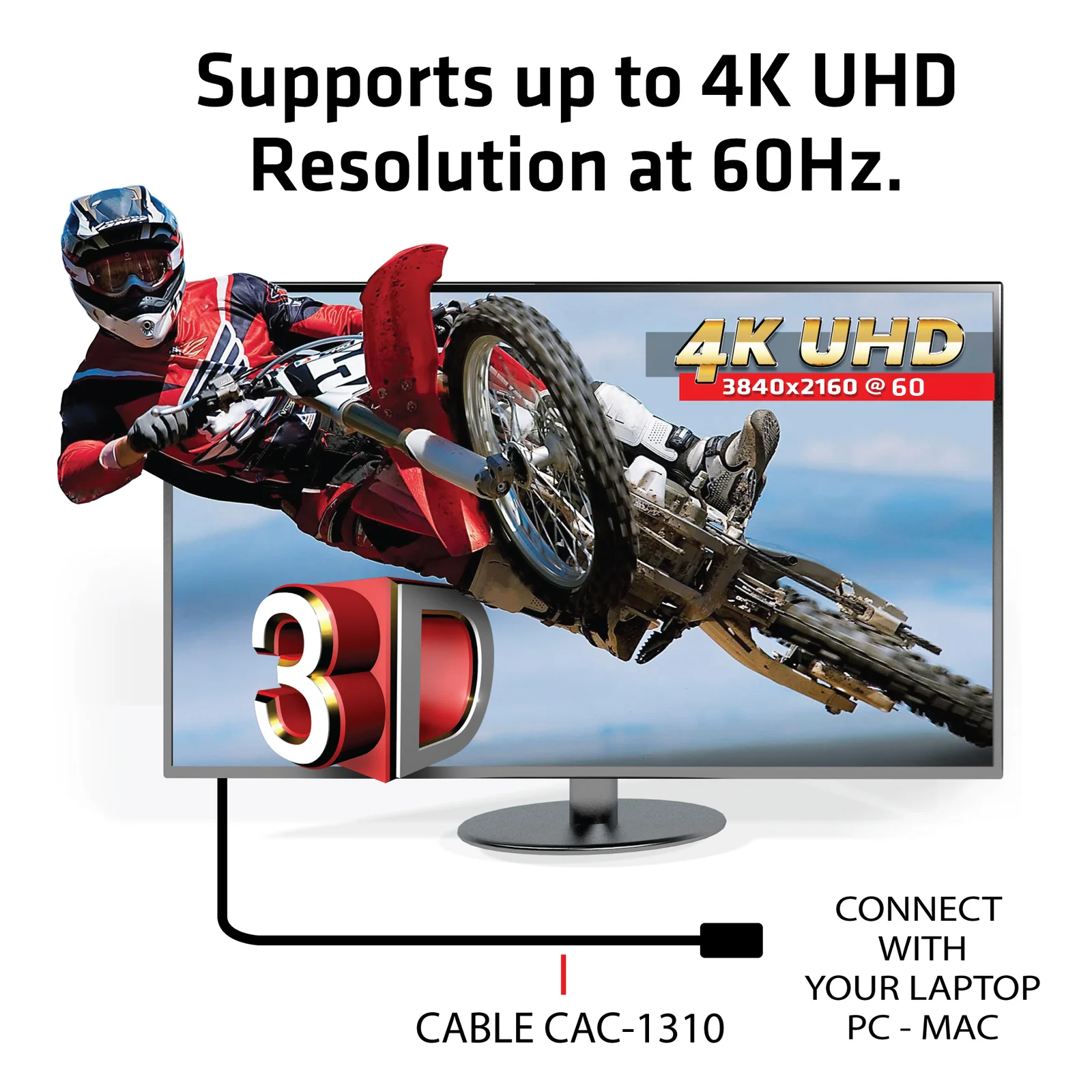 CLUB3D HDMI 2.0 Cable 3Meter UHD 4K/60Hz 18Gbps Certified Premium High Speed