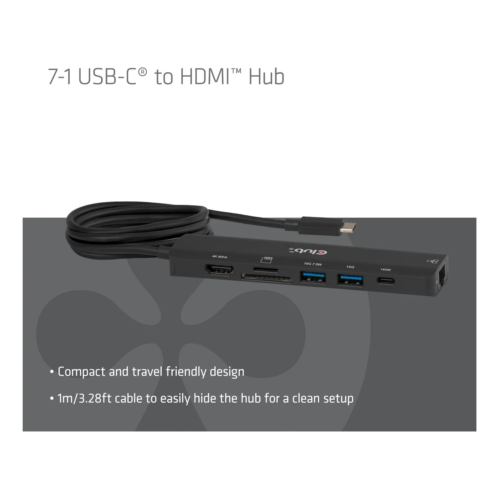CLUB3D Hub USB-C® vers HDMI™ 7-1