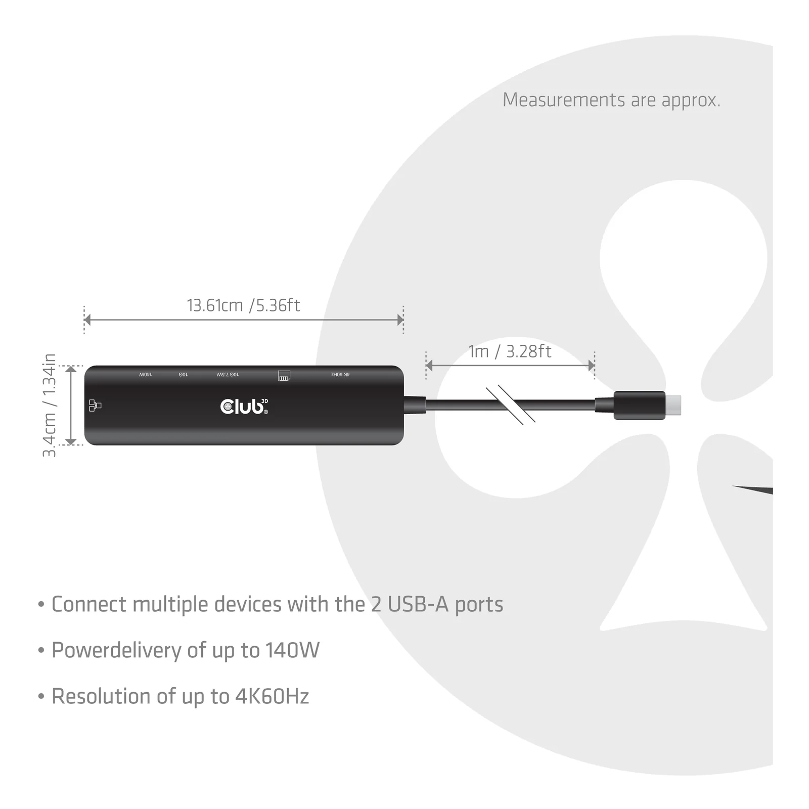 CLUB3D Hub USB-C® vers HDMI™ 7-1