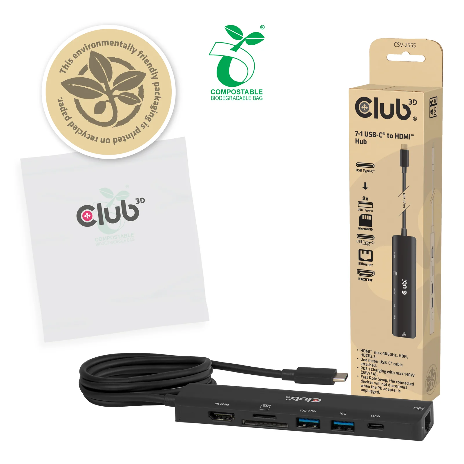 CLUB3D Hub USB-C® vers HDMI™ 7-1