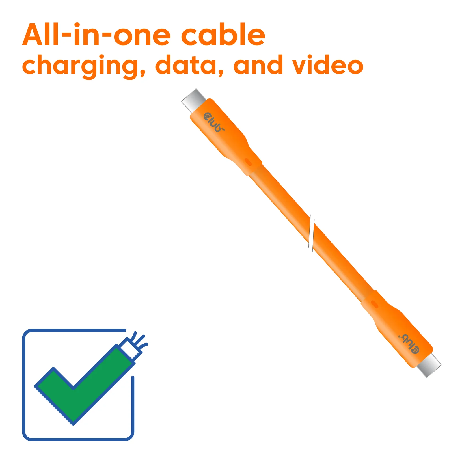 CLUB3D Kabel / Adapter câble USB USB4 Gen 2x2 2 m USB C 20 Gbit/s 240 W Orange