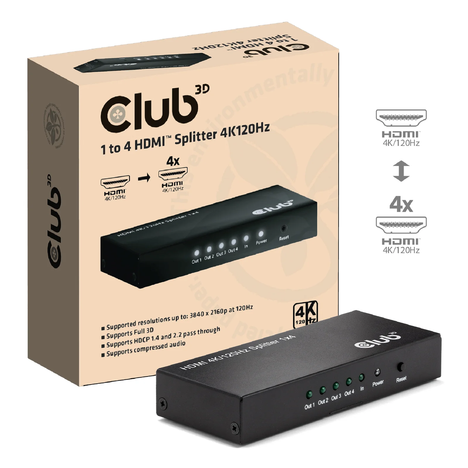 CLUB3D Umschalter HDMI 4x HDMI
