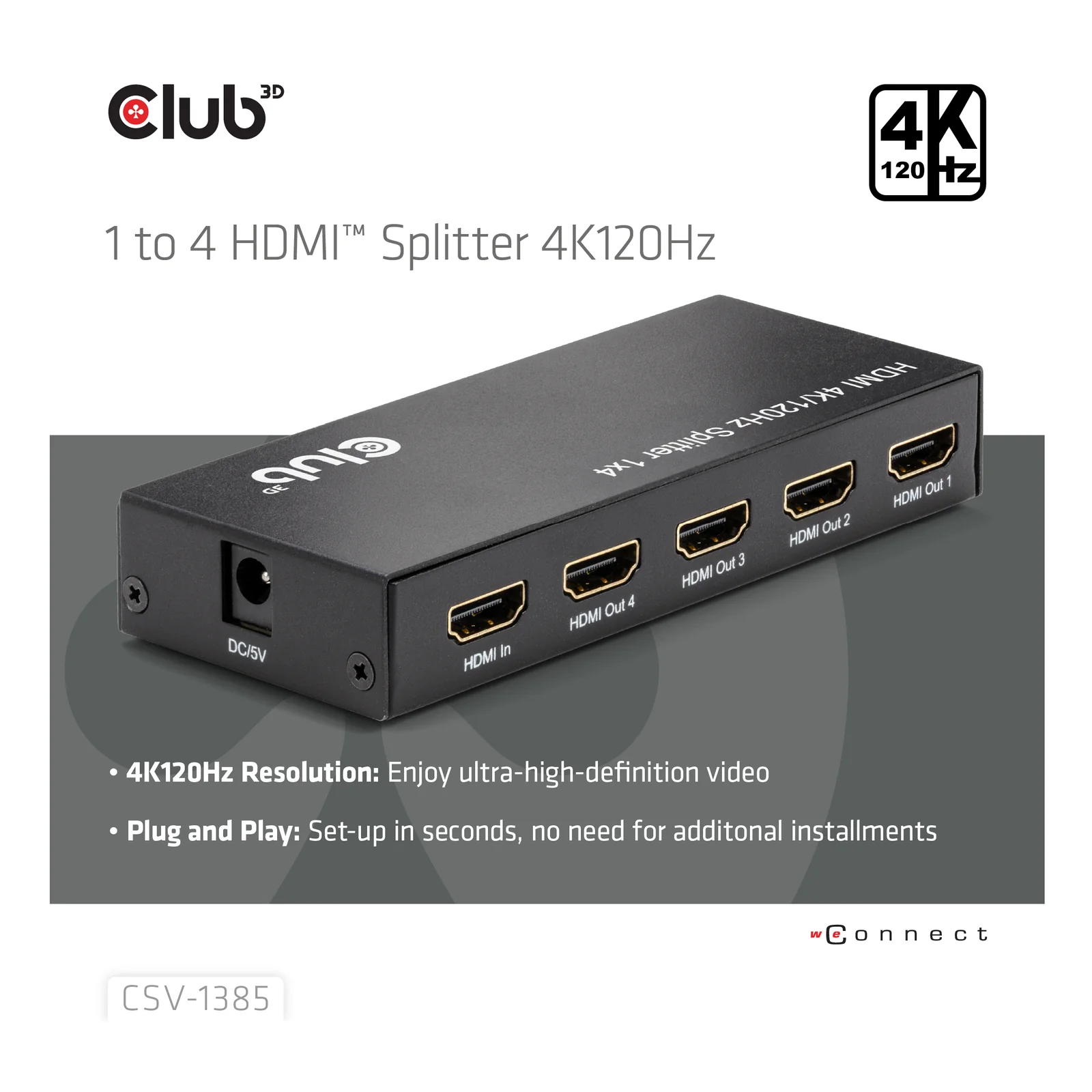 CLUB3D Umschalter HDMI 4x HDMI
