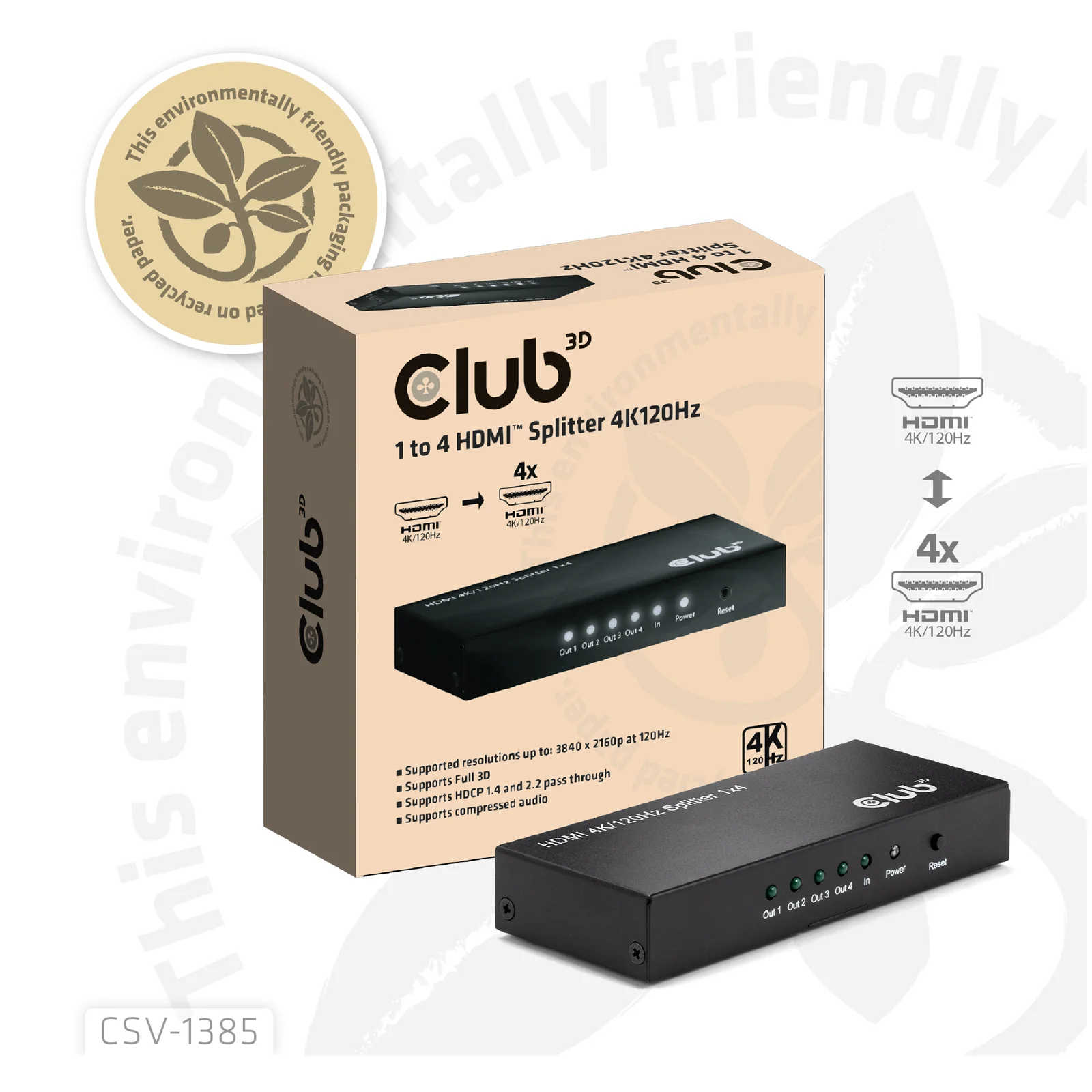 CLUB3D Umschalter HDMI 4x HDMI