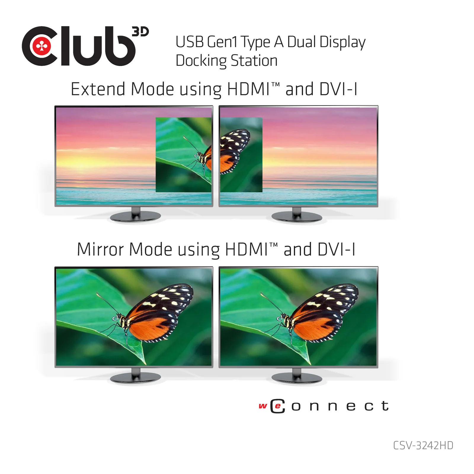 CLUB3D USB Gen1 Type A Dual Display Docking Station