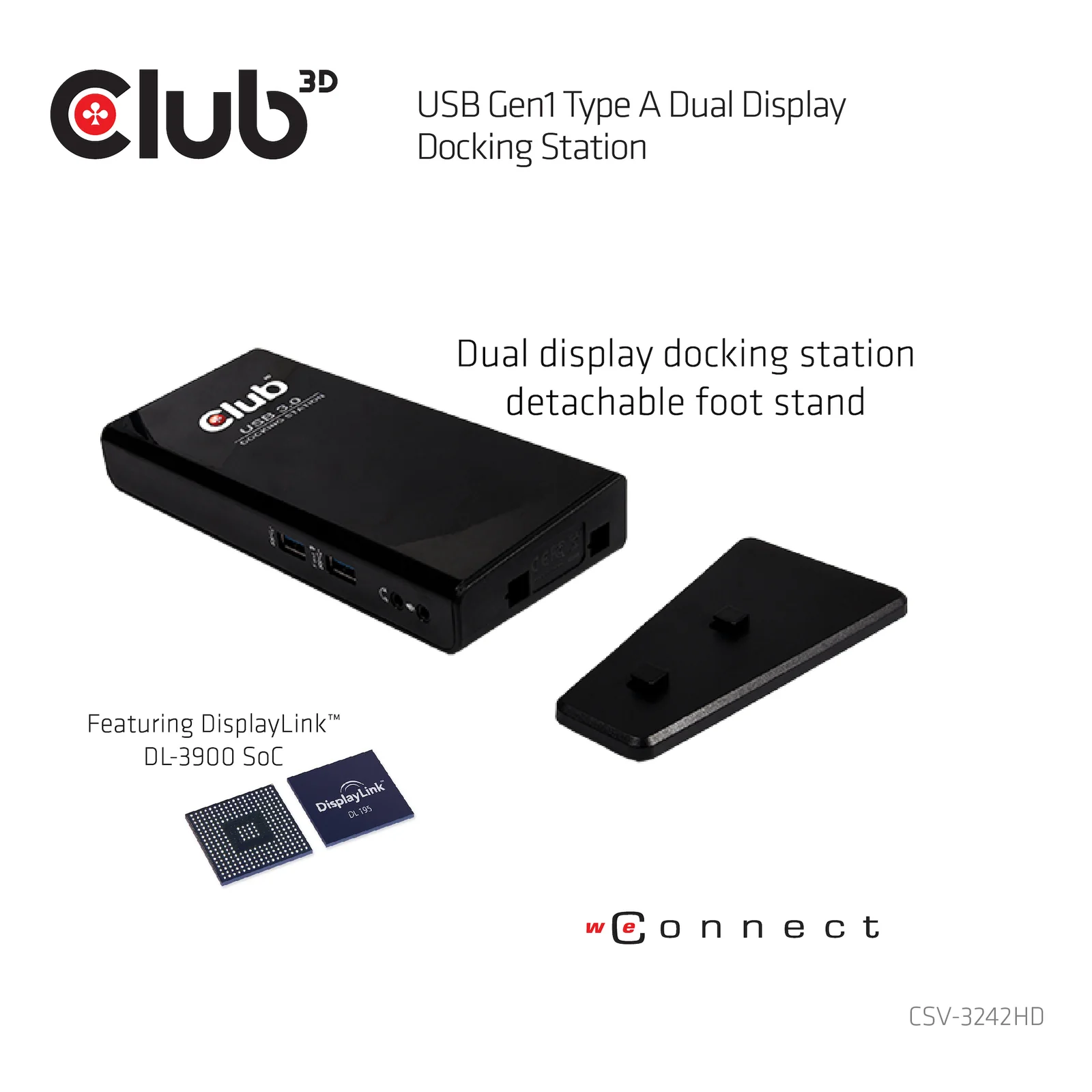 CLUB3D USB Gen1 Type A Dual Display Docking Station